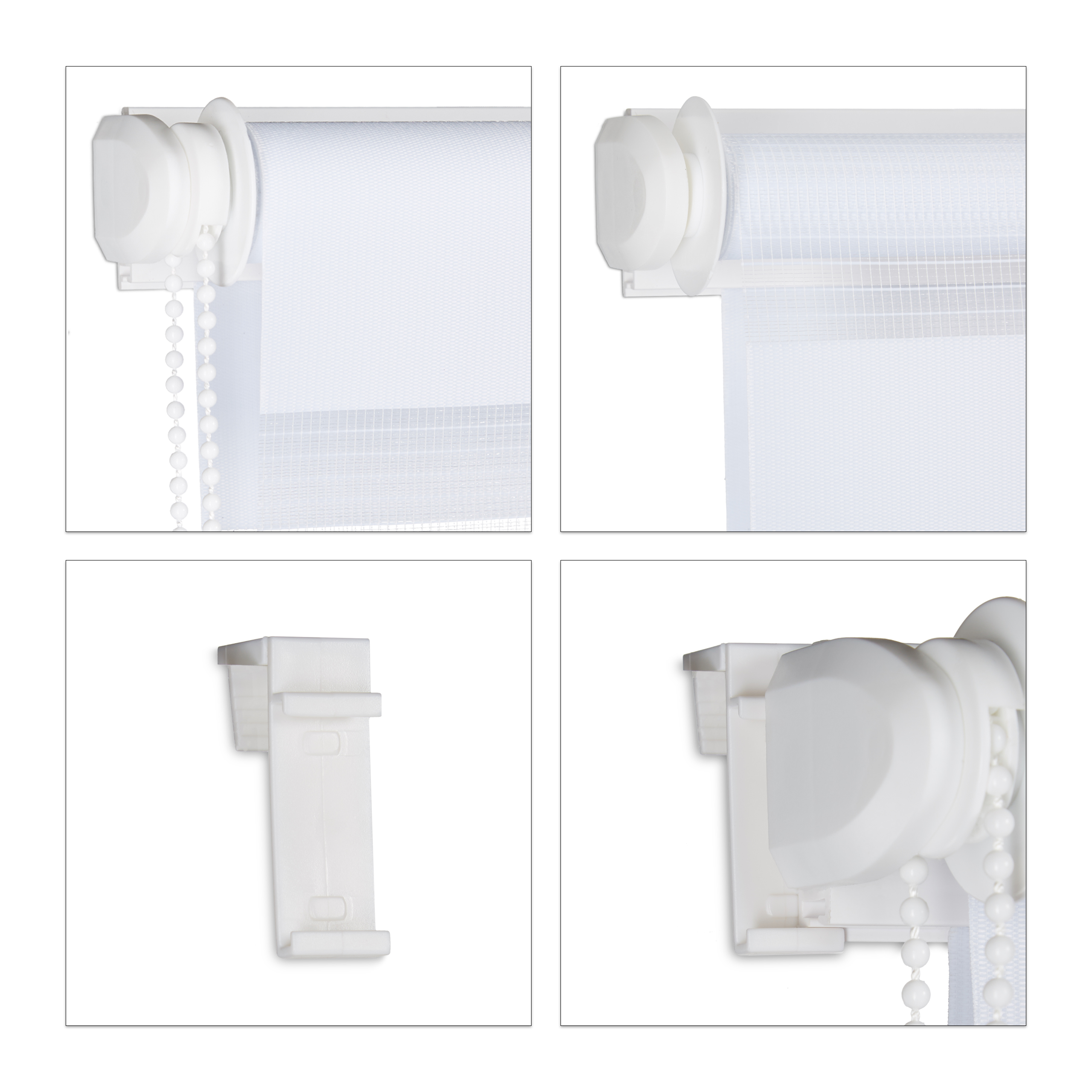 Doppelrollo Klemmfix Fensterrollo Seitenzugrollo Duorollo Sonnenschutzrollo weiß