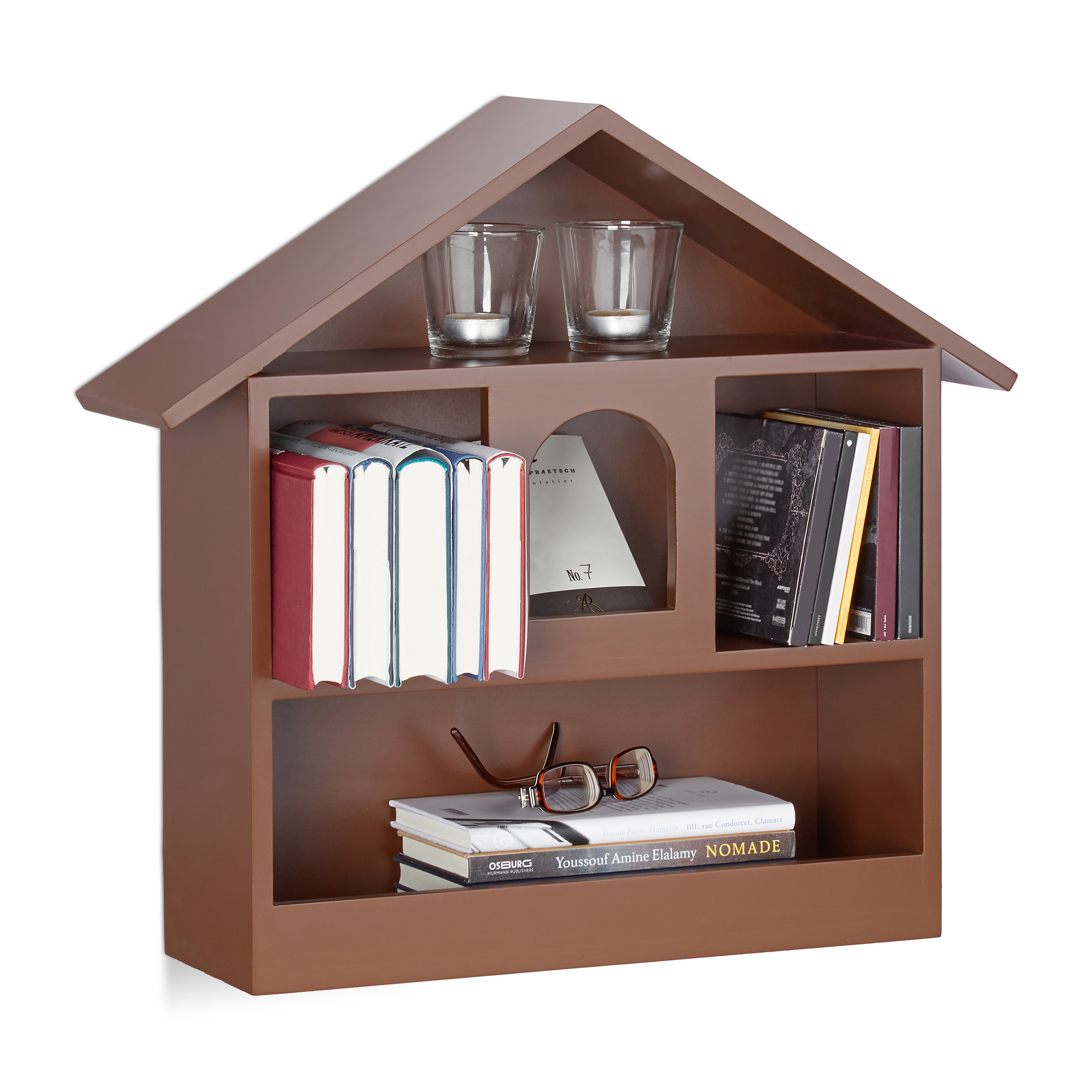 Setzkasten Wandablage Schaukasten Dekoregal Wandregal Hausform MDF Holzhaus