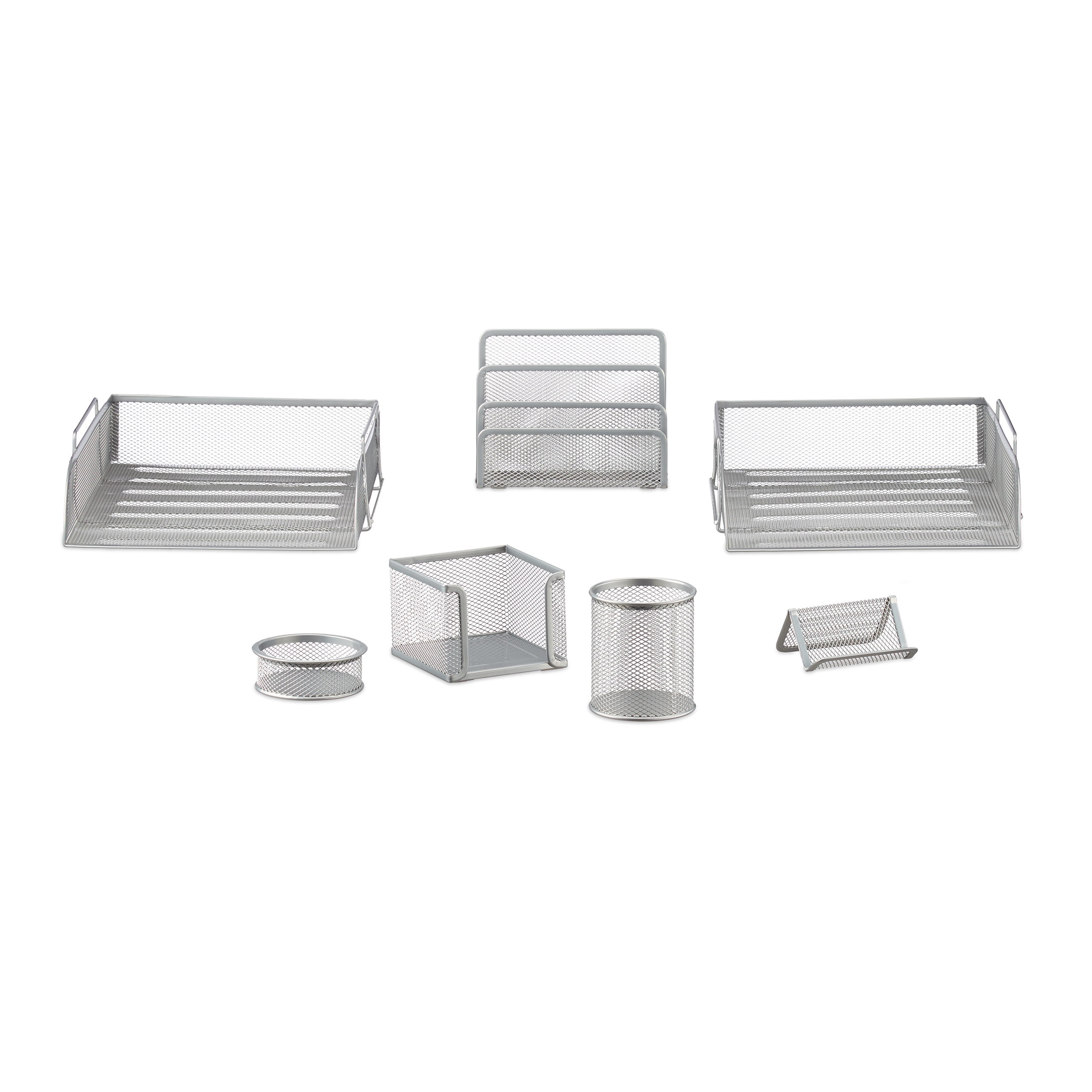 7-teilig Büroset Stifteköcher Zettelbox Briefablagen Schreibtisch Organizer Set
