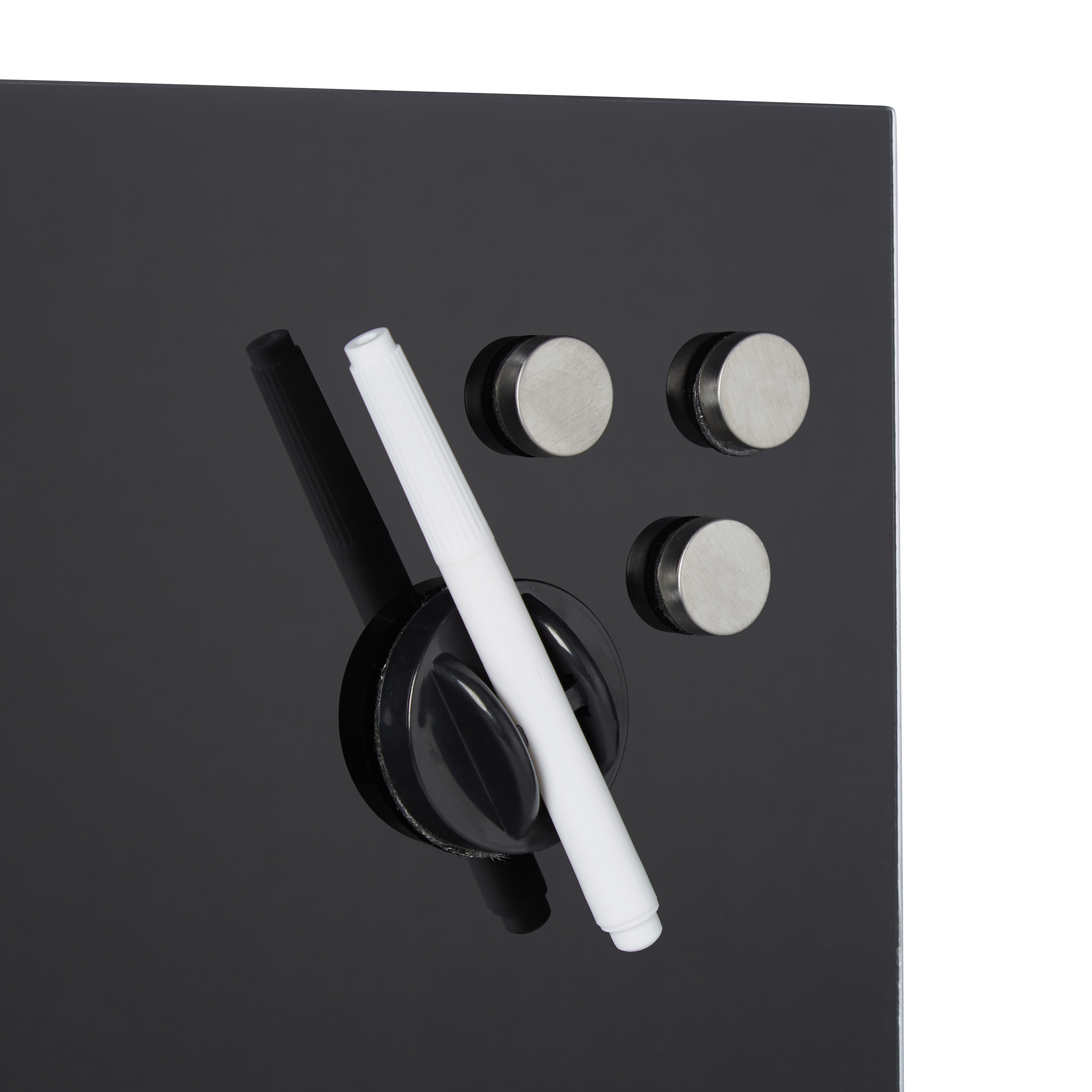 Glas-Magnetboard Schwarz Magnettafel Filzstift magnetisch Memoboard Glastafel