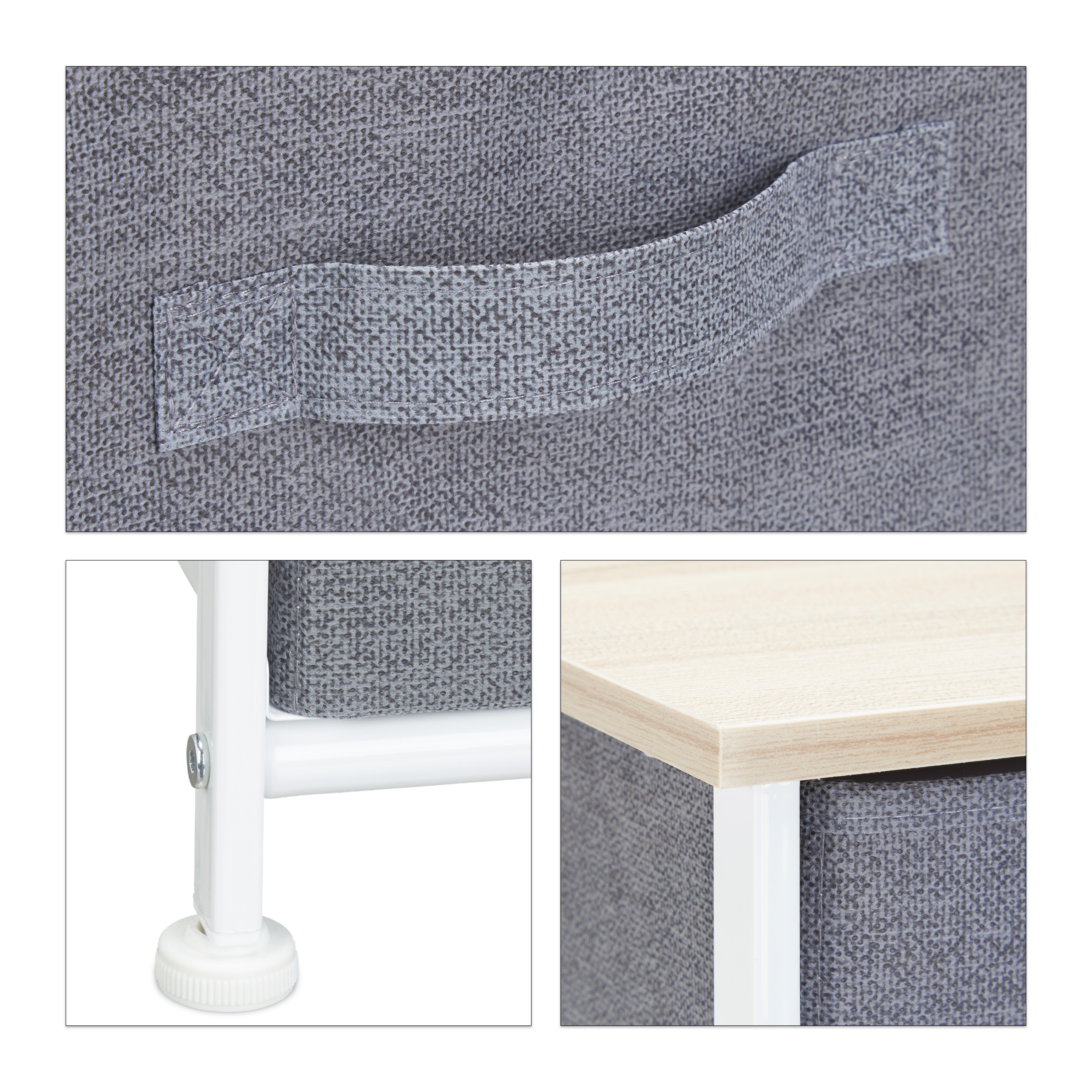 Regalsystem Metall Schubladenbox Regal Kommode Standregal Schubladen Grau Körbe