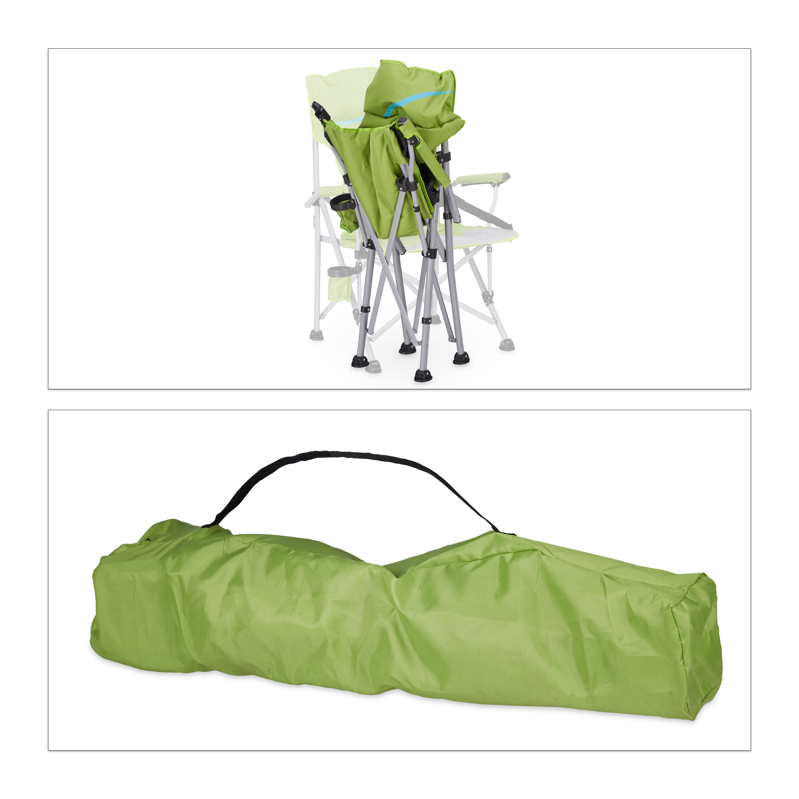 Campingstuhl klappbar Campingsessel Anglerstuhl Faltstuhl Flaschenhalter Tasche