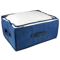 Aufbewahrungsbox Faltbox 40x30x18 Stoff blau 