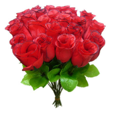  72 Stück Rote Rosen - Kunstblumen