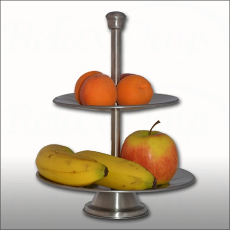 Etagere Edelstahl 2 Schalen 26cm