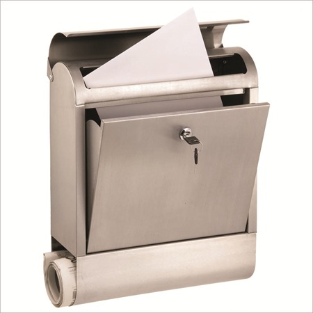 Briefkasten Edelstahl mit extra Zeitungsrolle 
