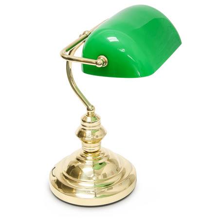 Bankerlampe mit Metallfu&szlig; - Schreibtischlampe