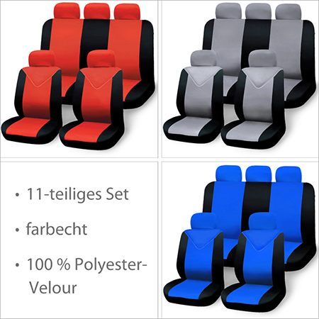  Autositzbezug 3 Farben universal  11 Teile