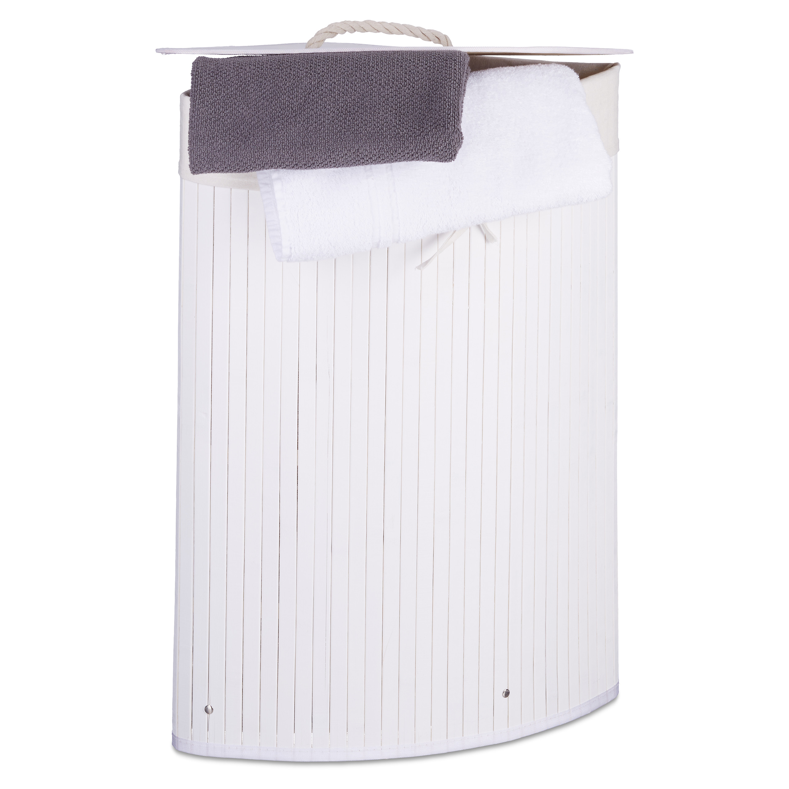 Eck-Wäschekorb Bambus faltbar 65cm hoch Wäschetruhe eckig 5 Farben Wäschebox
