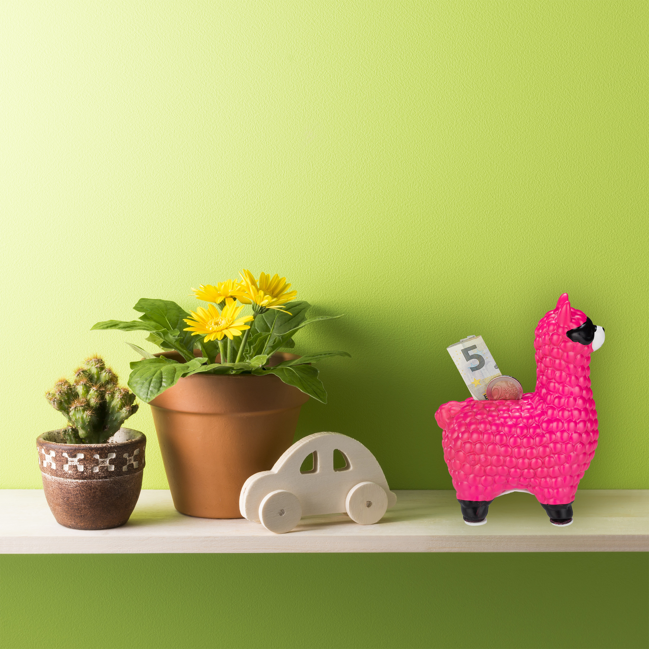 Lama Spardose mit Sonnenbrille Sparbüchse Keramik Sparschwein Alpaka Gelddose