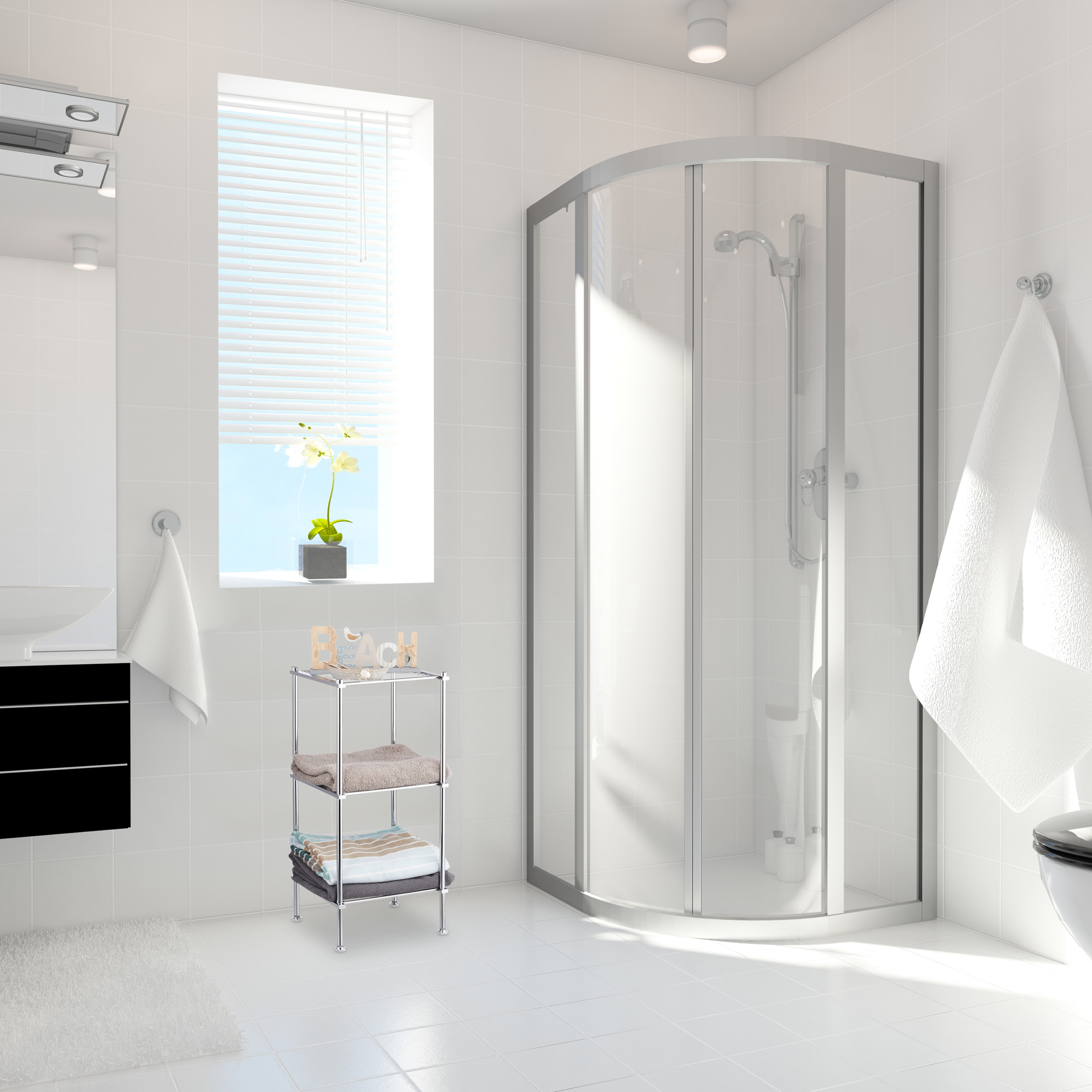 Möbel Badregal Metall Chromregal Haushaltsregal Allzweckregal