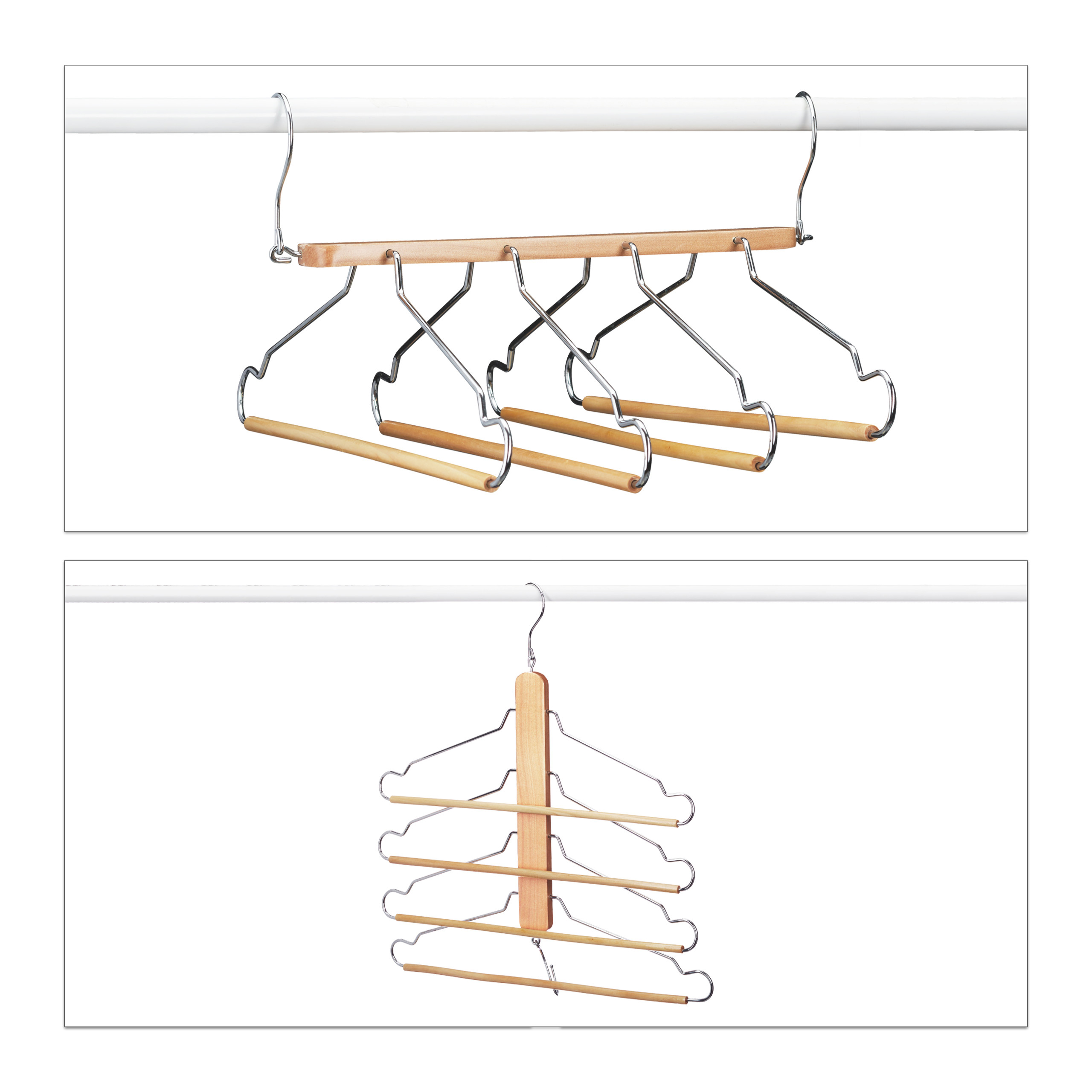 Mehrfachkleiderbügel Garderobenbügel 4 Kleiderbügel Hemdenbügel Mehrfachbügel