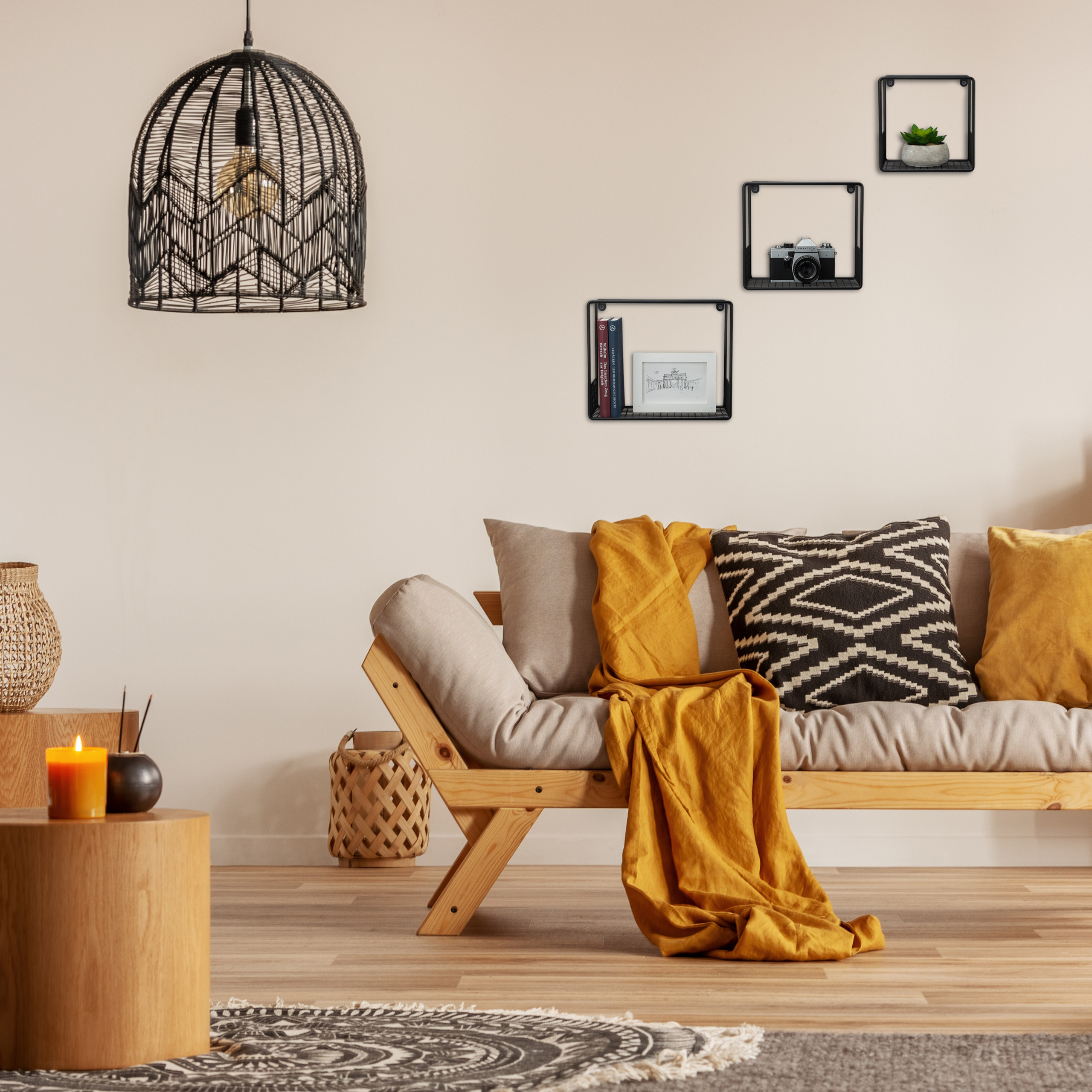 Draht Schweberegal Gitter Hängeregal Cube Regal Wandregal 3er Set Wandboard
