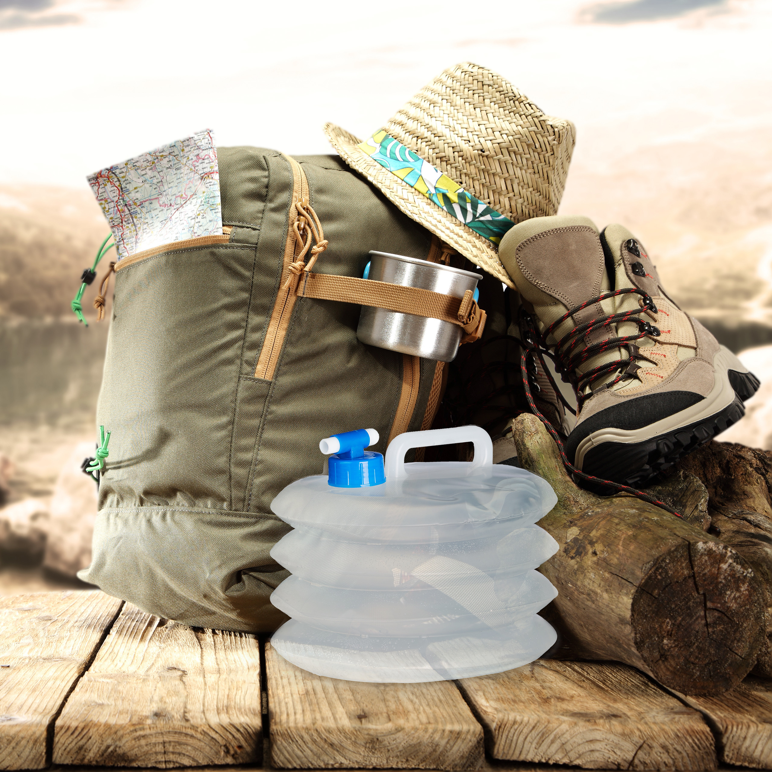 De agua plegable 4er set faltkanister camping trinkwasserkanister BPA libre