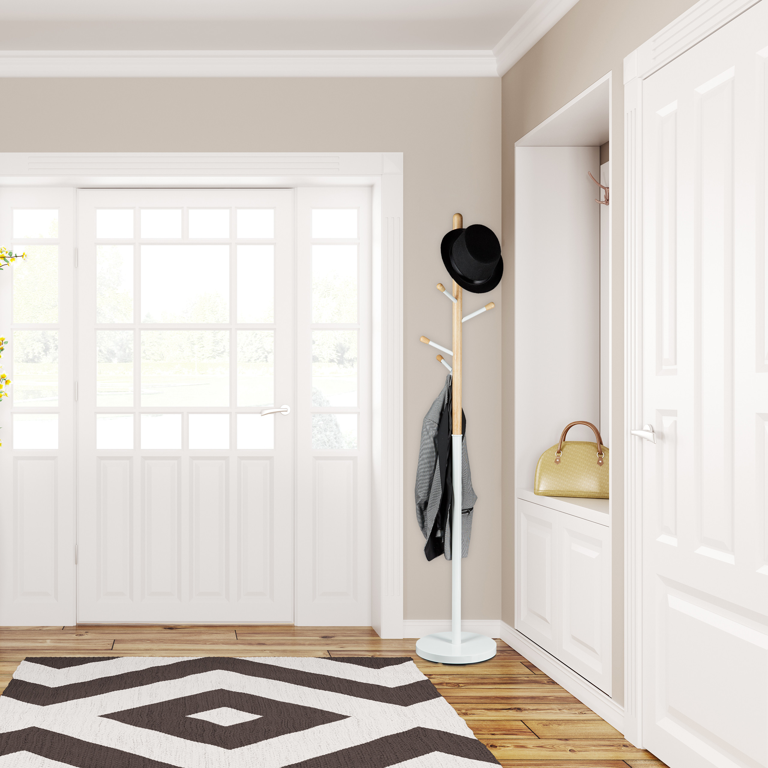 Garderobenständer Garderobe Standgarderobe Kleiderständer Flurgarderobe Holz