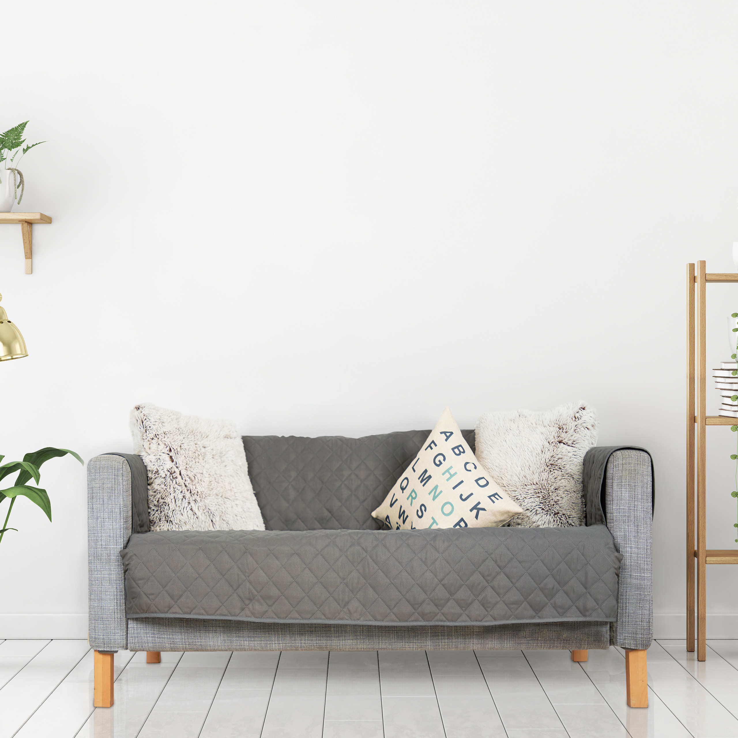Sofaschoner Couchüberwurf Schonbezug Sesselschoner Überwurf Sofaüberwurf Grau