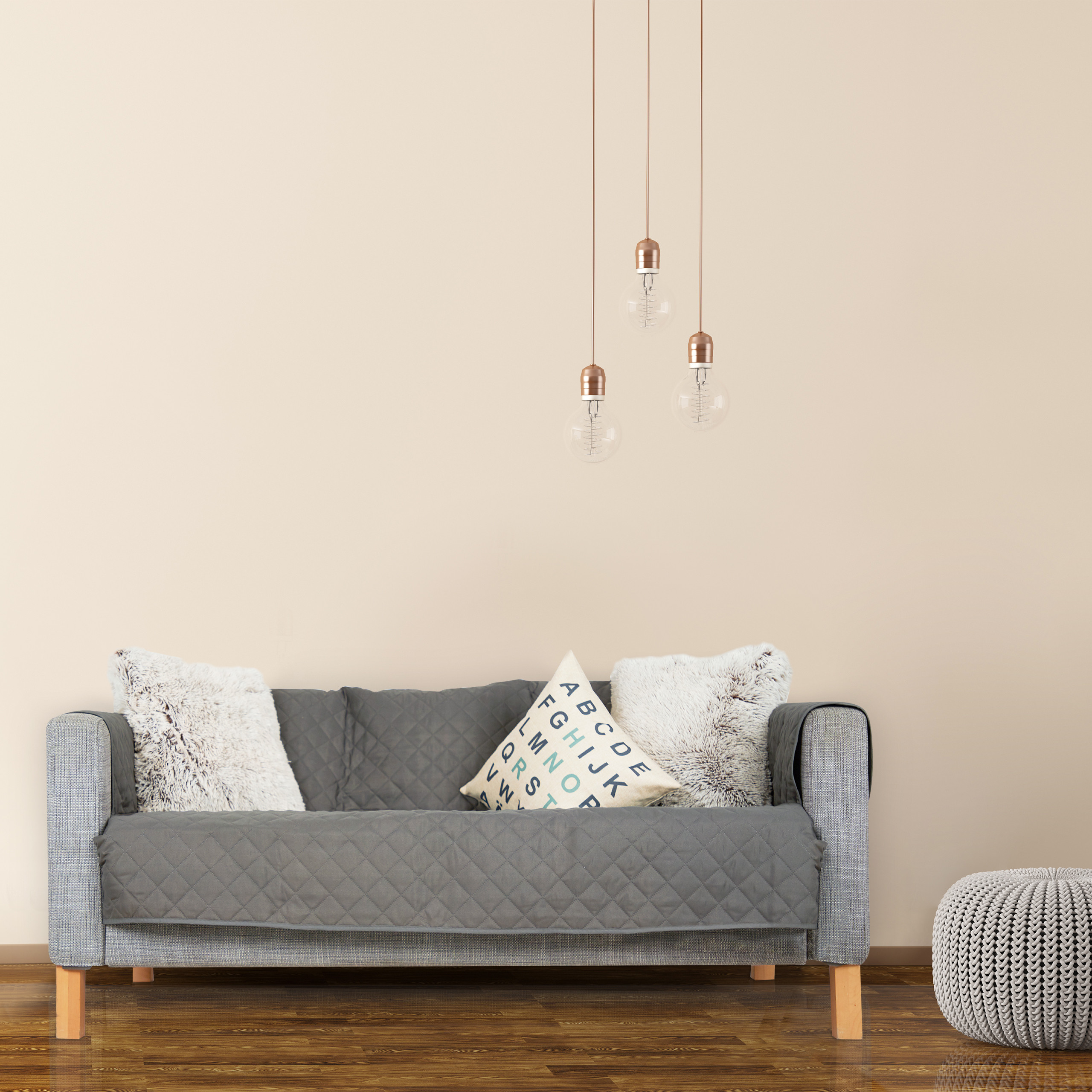 Sofaschoner Couchüberwurf Schonbezug Sesselschoner Überwurf Sofaüberwurf Grau