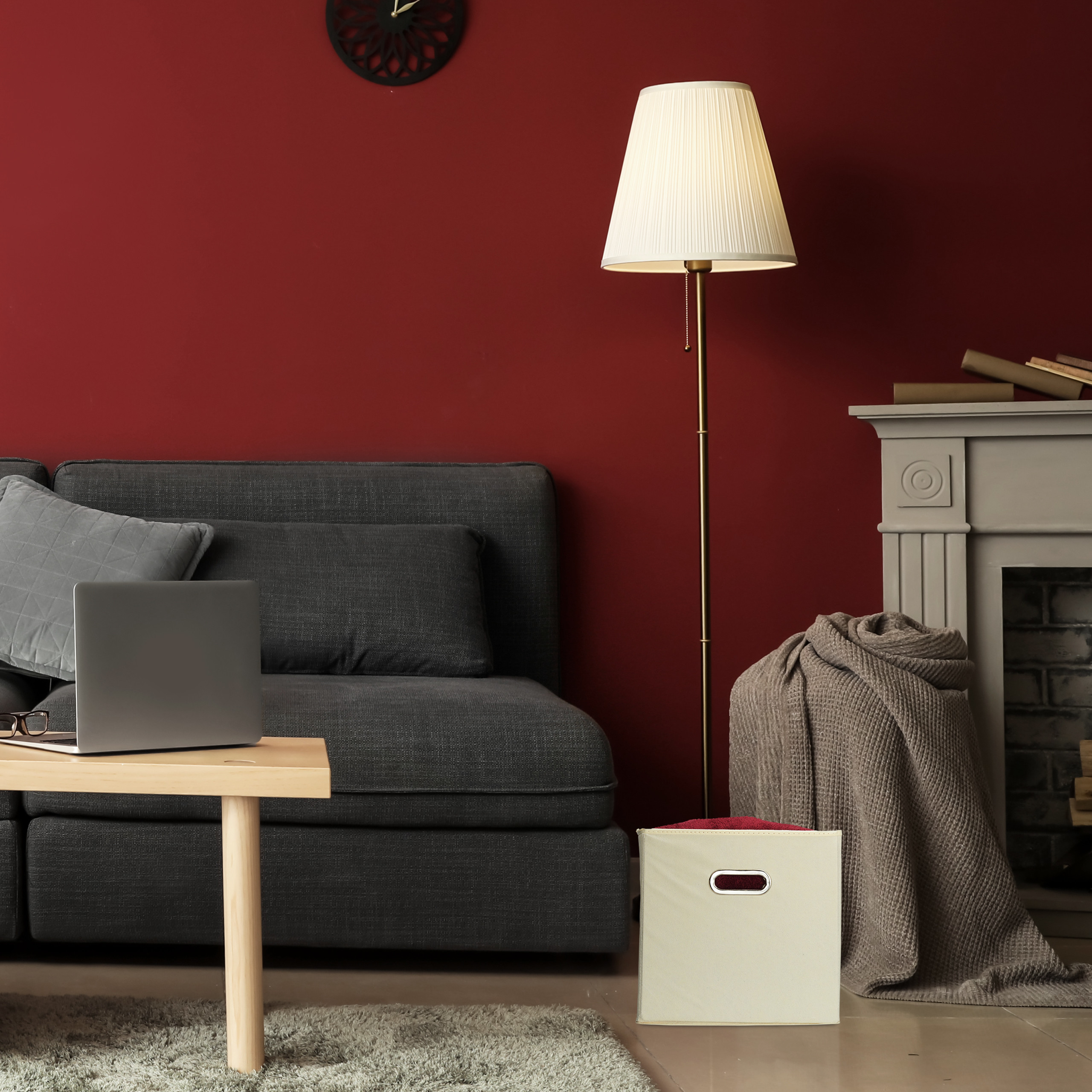 Aufbewahrungsbox 2er Set Regalbox ohne Deckel Faltkiste Staubox Stoffkorb