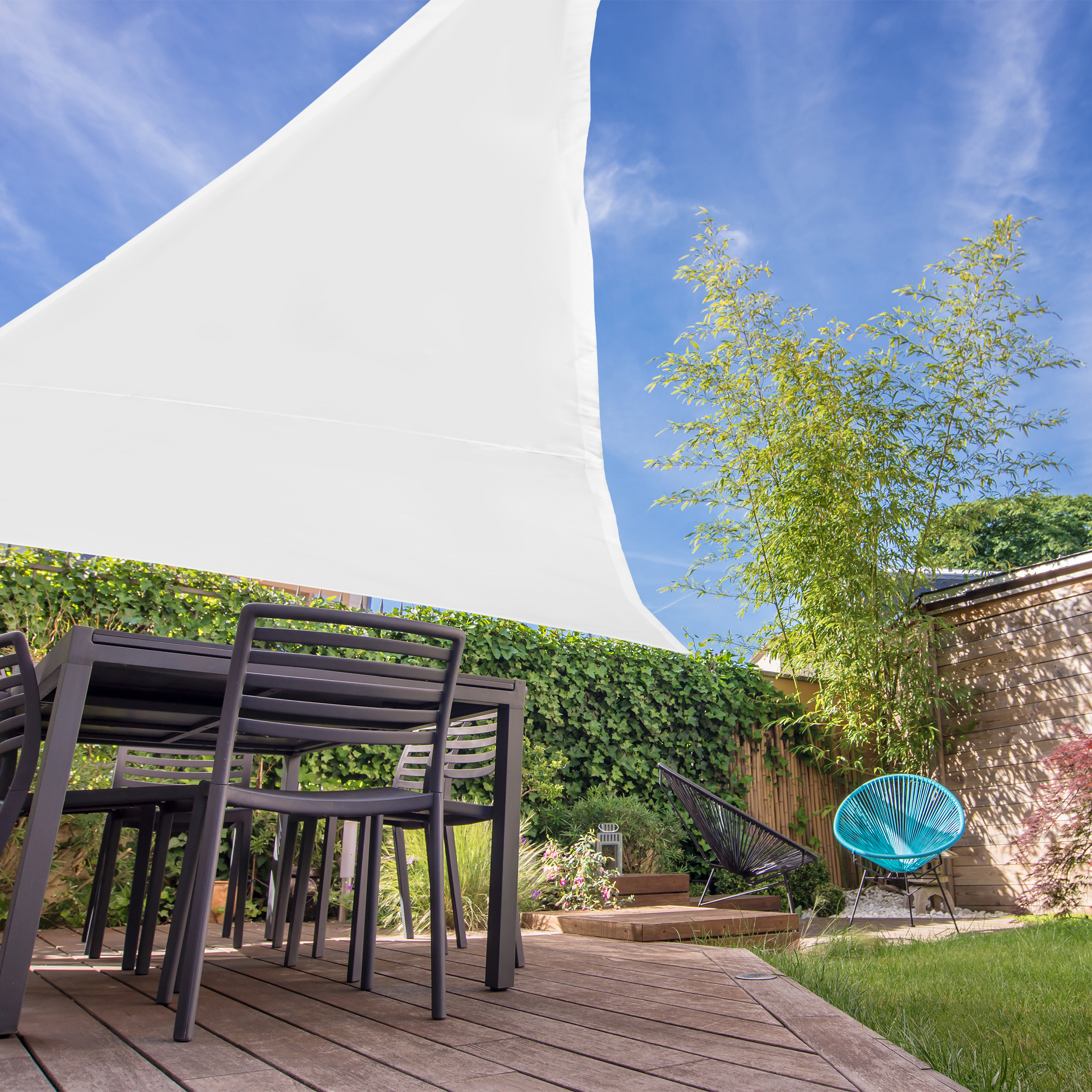 Größen weiß Sonnensegel Dreieck Sun Shade Schattenspender Sonnentuch Segel ver
