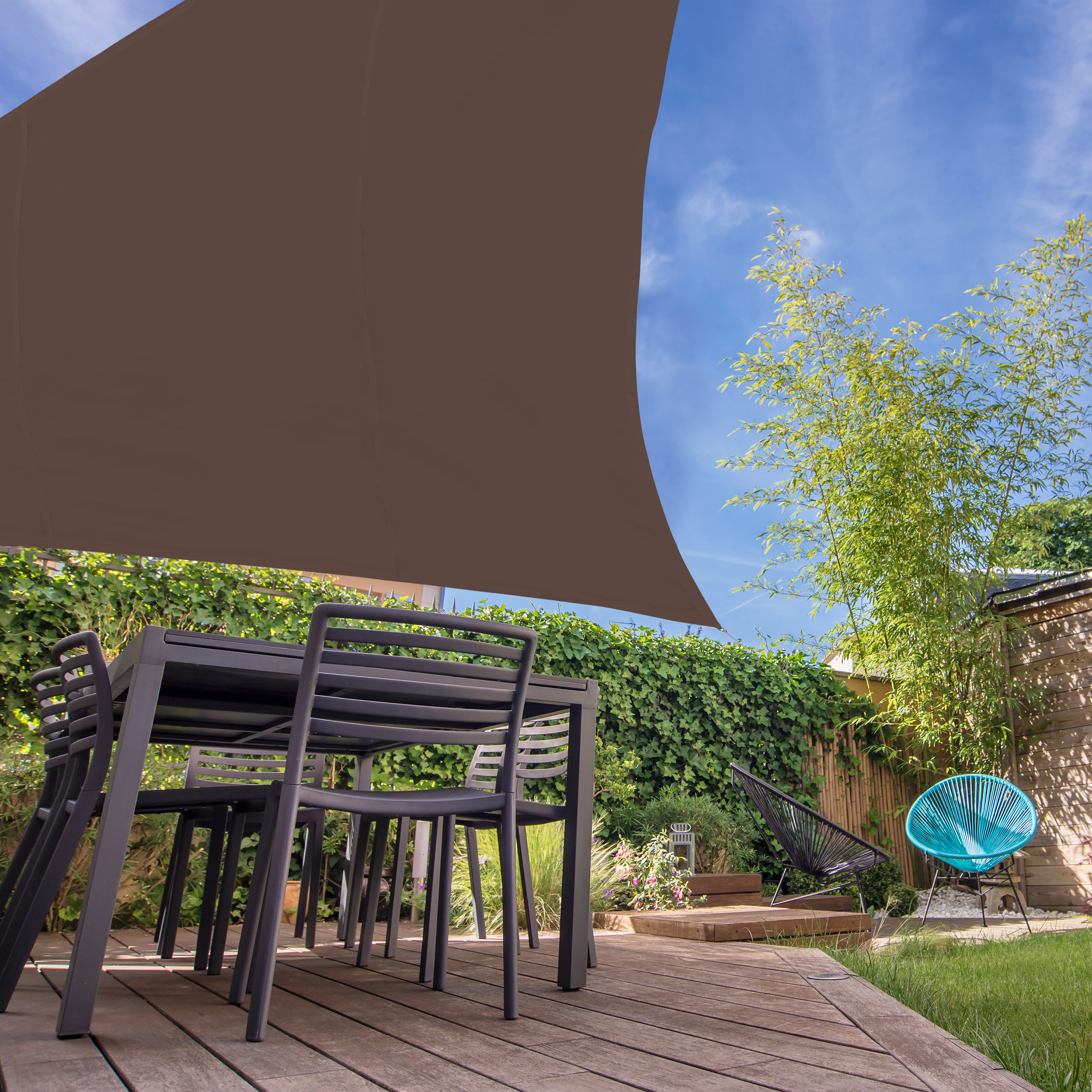 Sonnensegel Dreieck Sun Shade Schattenspender Sonnentuch Segel ver Größen braun