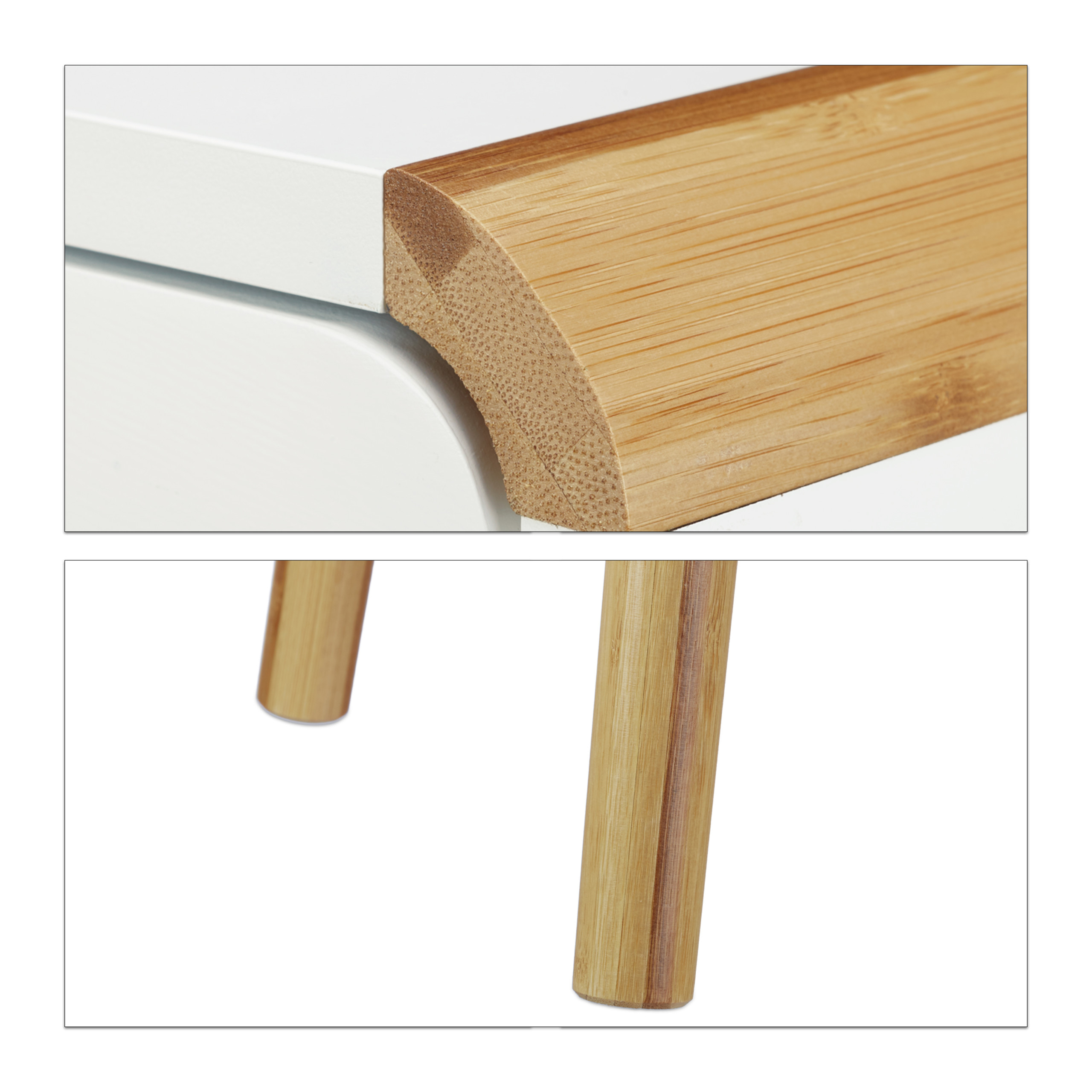 weiß Schlafzimmer Kommode Nachttisch 2 Schubladen Holz Nachtschrank Retro