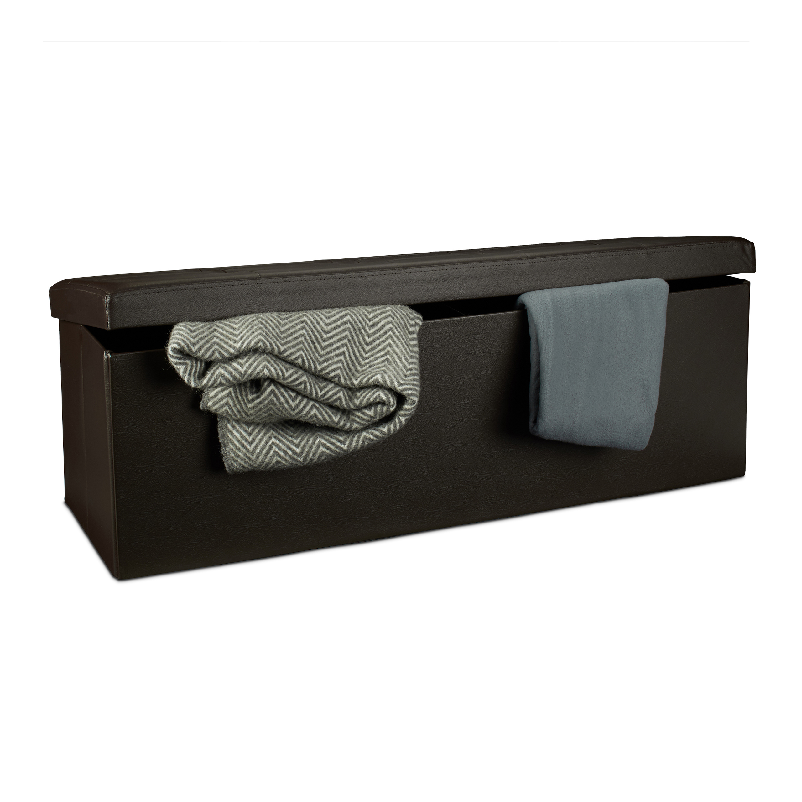 Sitzbank Stauraum faltbar Kunstleder 3 Farben Sitztruhe Aufbewahrung