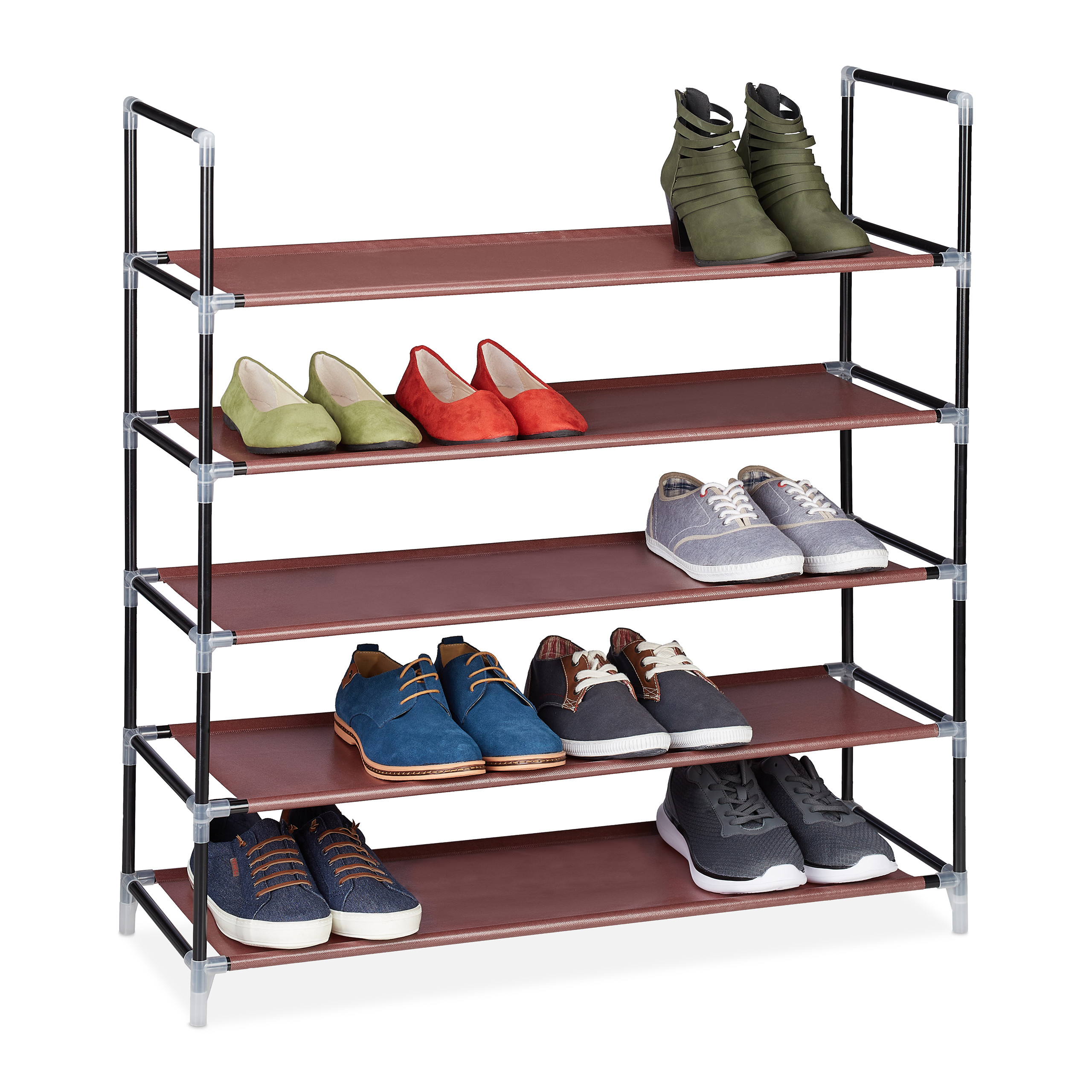 Schuhregal mit Griffen Schuhablage Schuhständer Schuhschrank 5 Ablagen 20 Paar