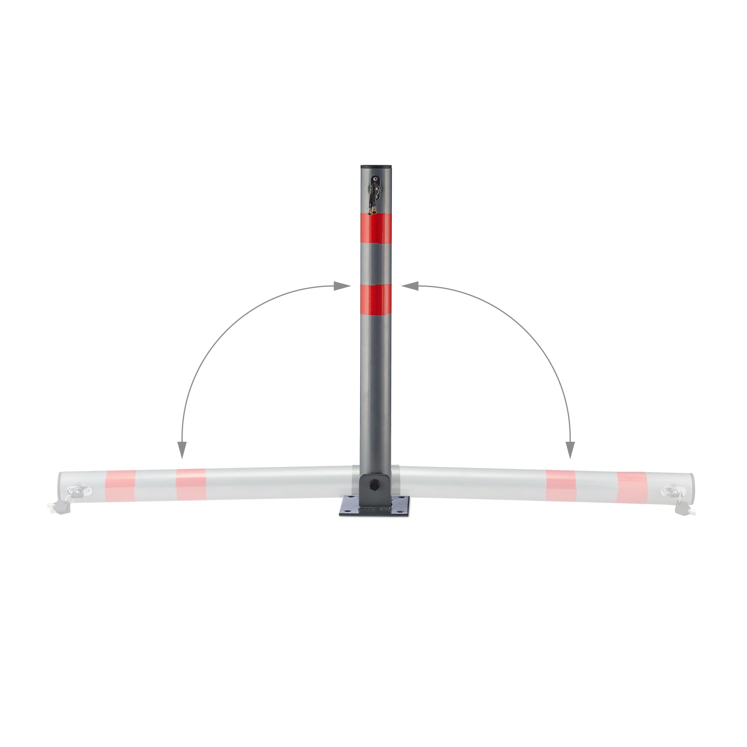 Herrselsam Klappbarer Parkpfosten - Robuste Parkplatzsperre Mit 3 Schlüsseln