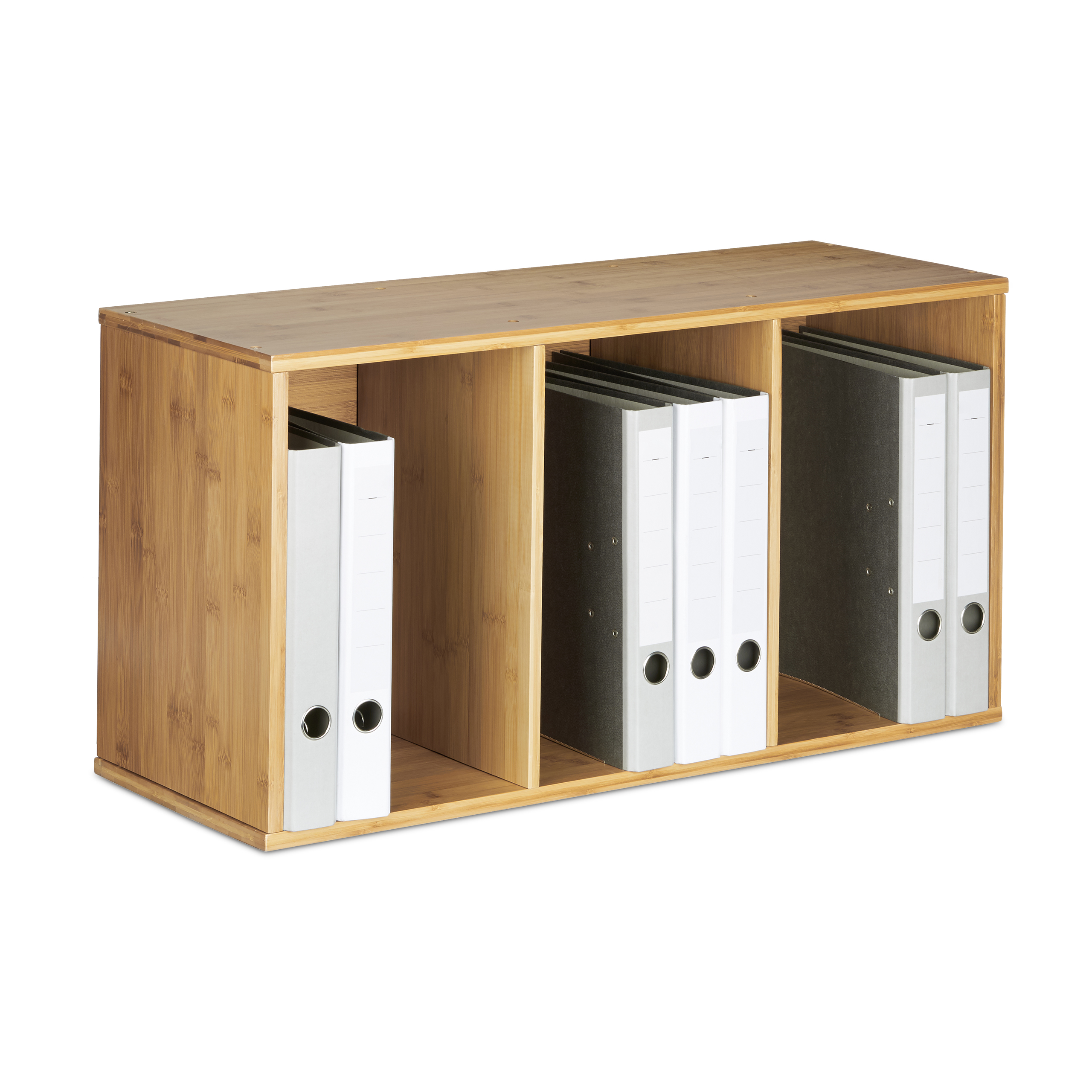 Bücherregal Bambus 2-4 Ablagen als Büroregal, Aktenregal, Standregal