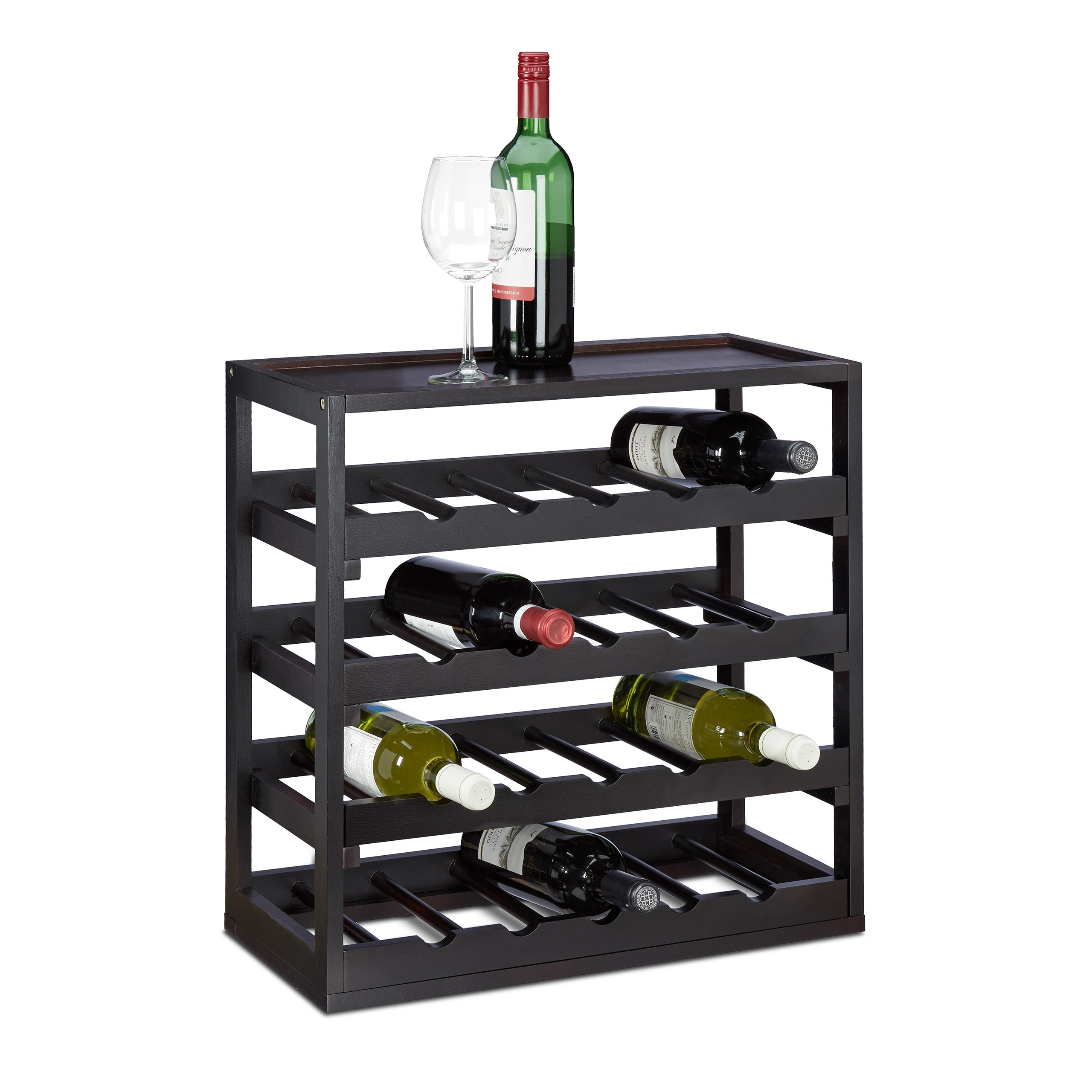 Wine Rack Wood Bottle shelf with 4 levels for 20 Bottles, Wine Bottle Shelf eBay