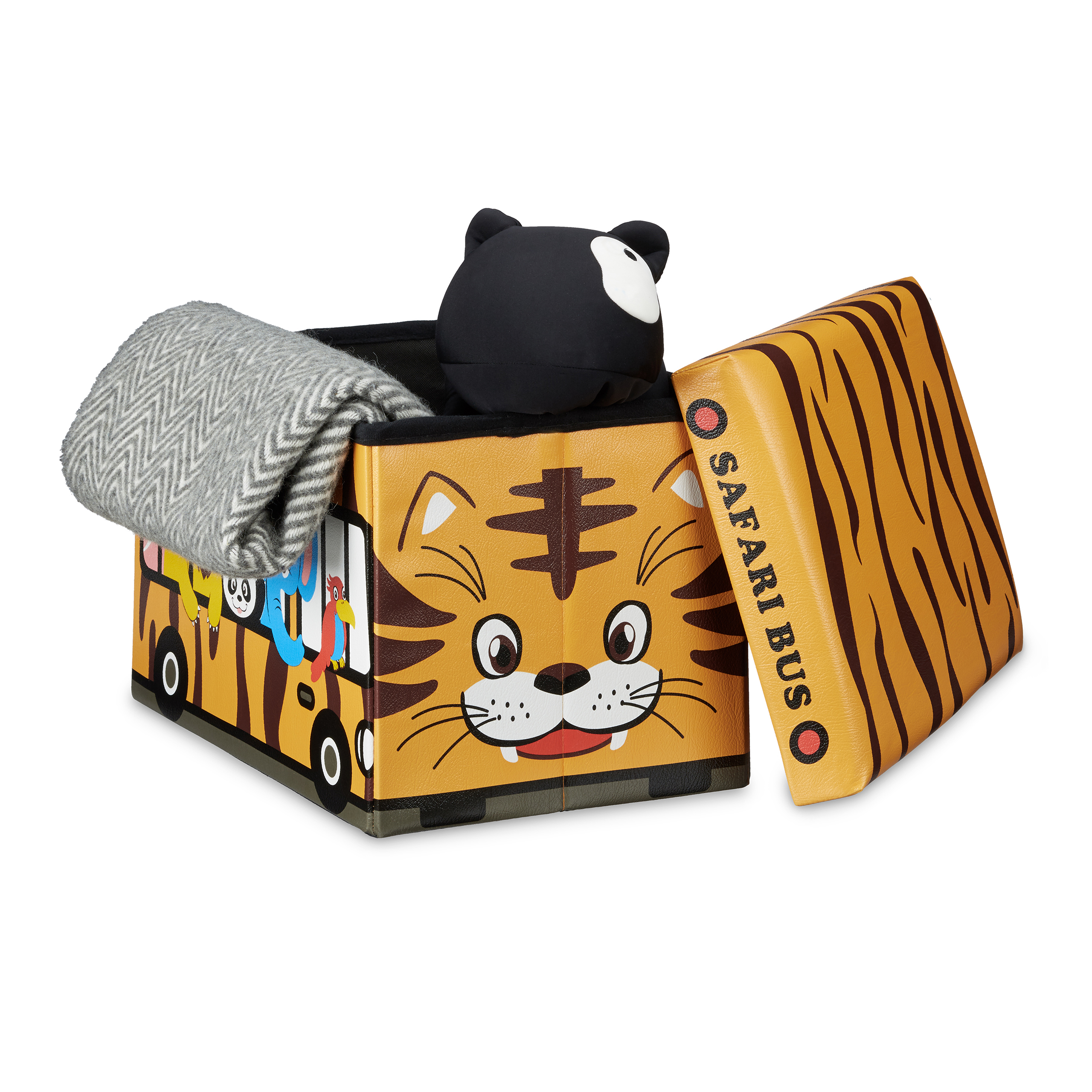 Spielzeugkiste Faltbar Sitzhocker Spielzeugtruhe Sitzwürfel Kinder