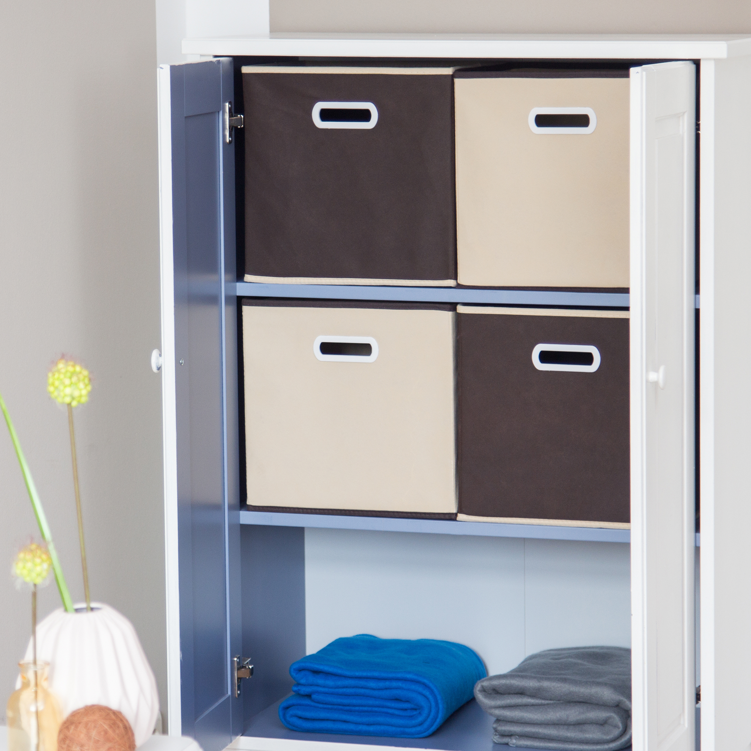 Aufbewahrungsbox faltbar Regalbox für Raumteiler mit Fingerloch