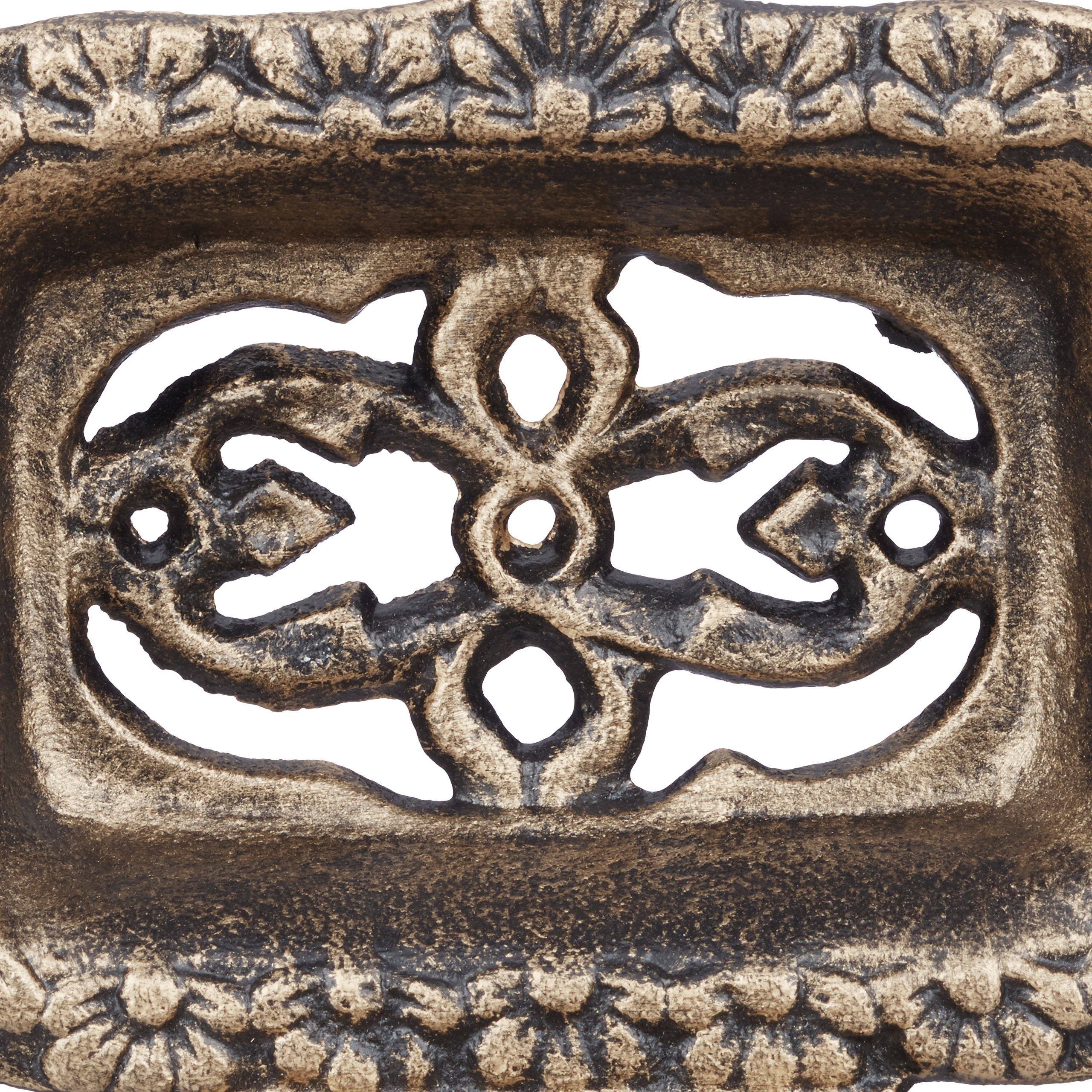 Seifenschale antik, Gusseisen Seifenspender m. Standfüßchen, massiv