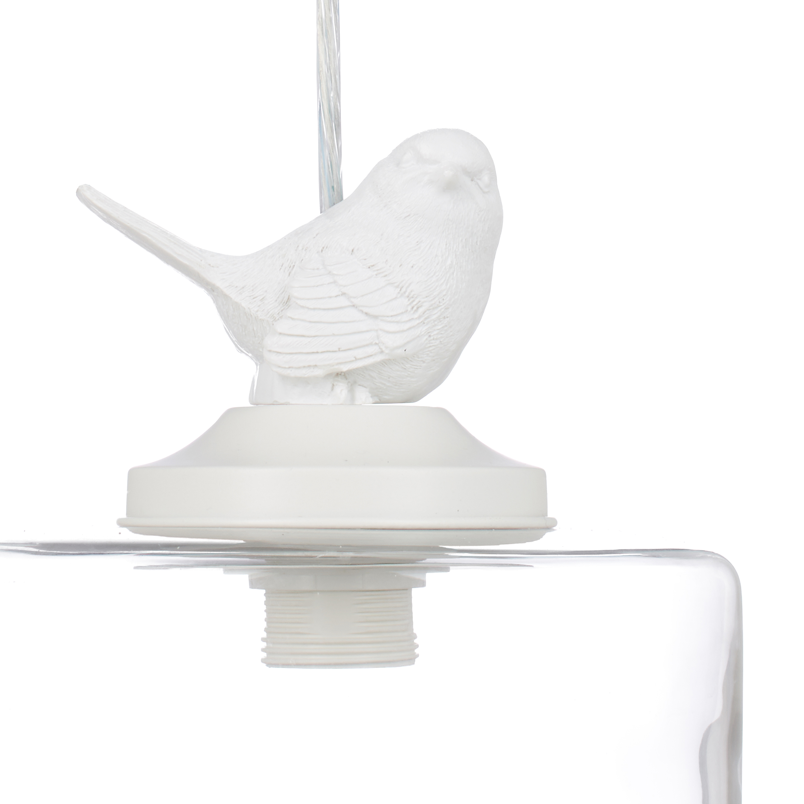 Deckenleuchte Vogelmotiv mit Glasschirm Hängelicht Vogel Deckenlampe