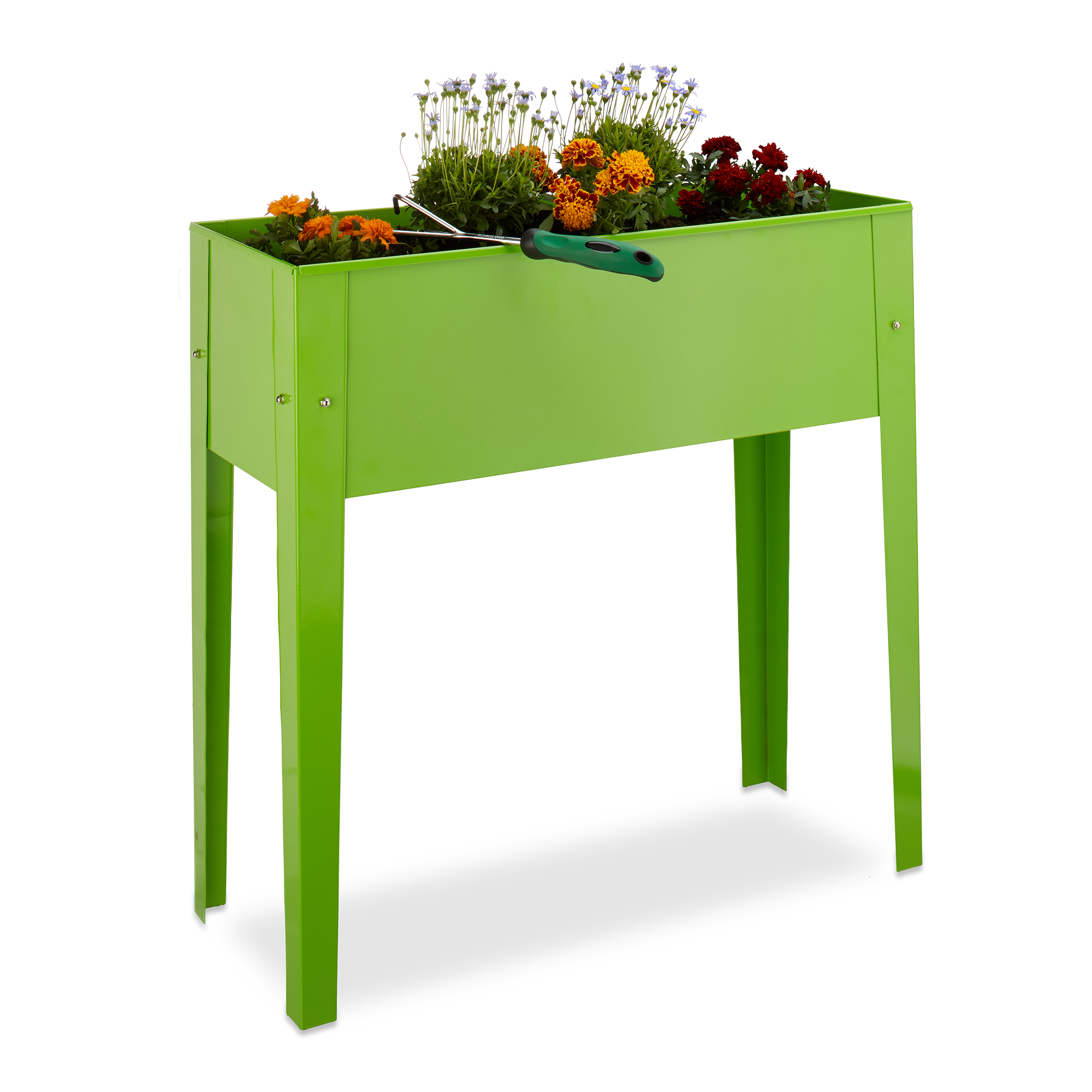 Hochbeet aus Metall mit Beinen stabil Blumenkasten schmal Blumenkübel