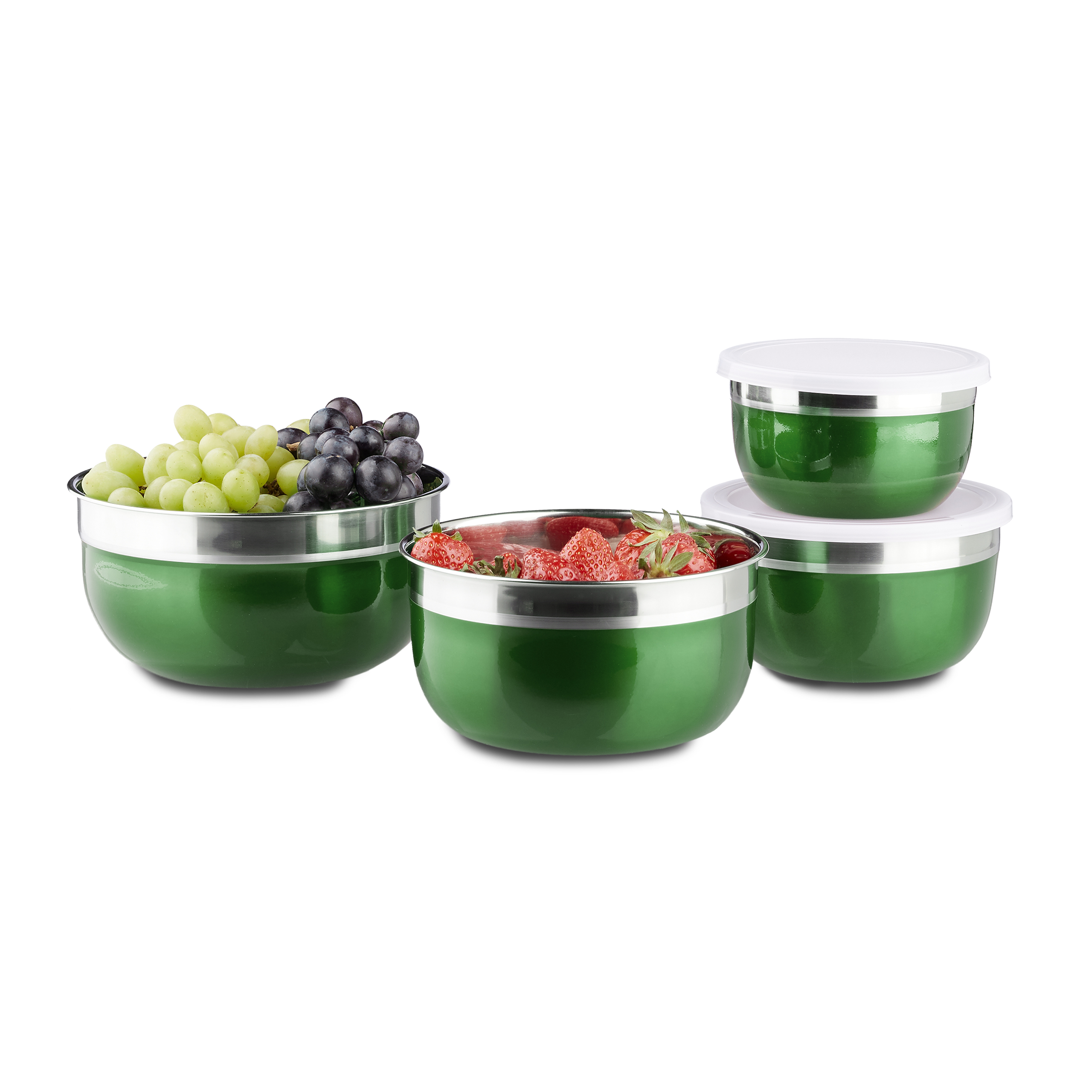 Schüssel Set mit Deckel Salatschüssel Edelstahlschüsseln