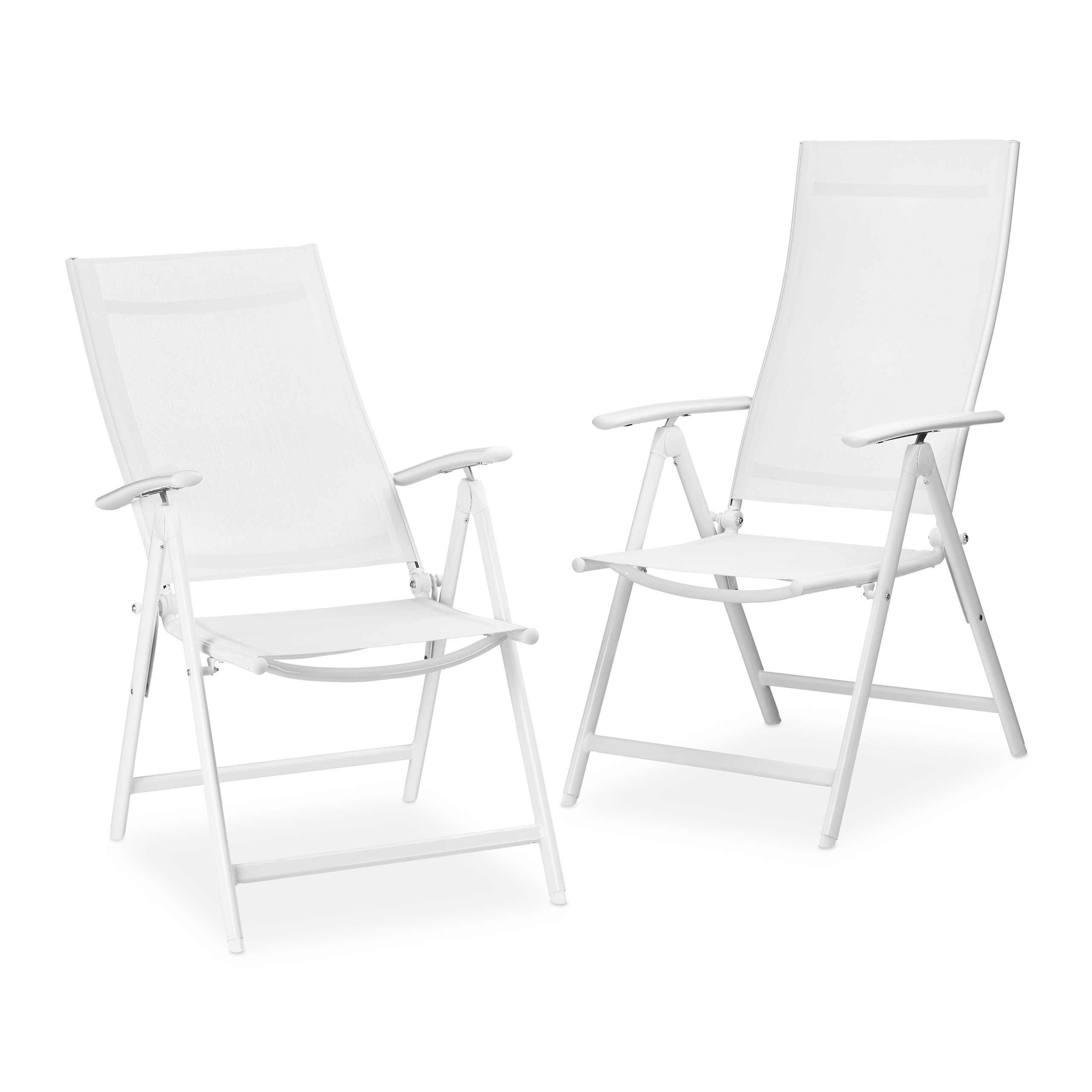 Gartenstuhl Alu klappbar Metall Gartenmöbel 2er Set Klappstuhl weiß