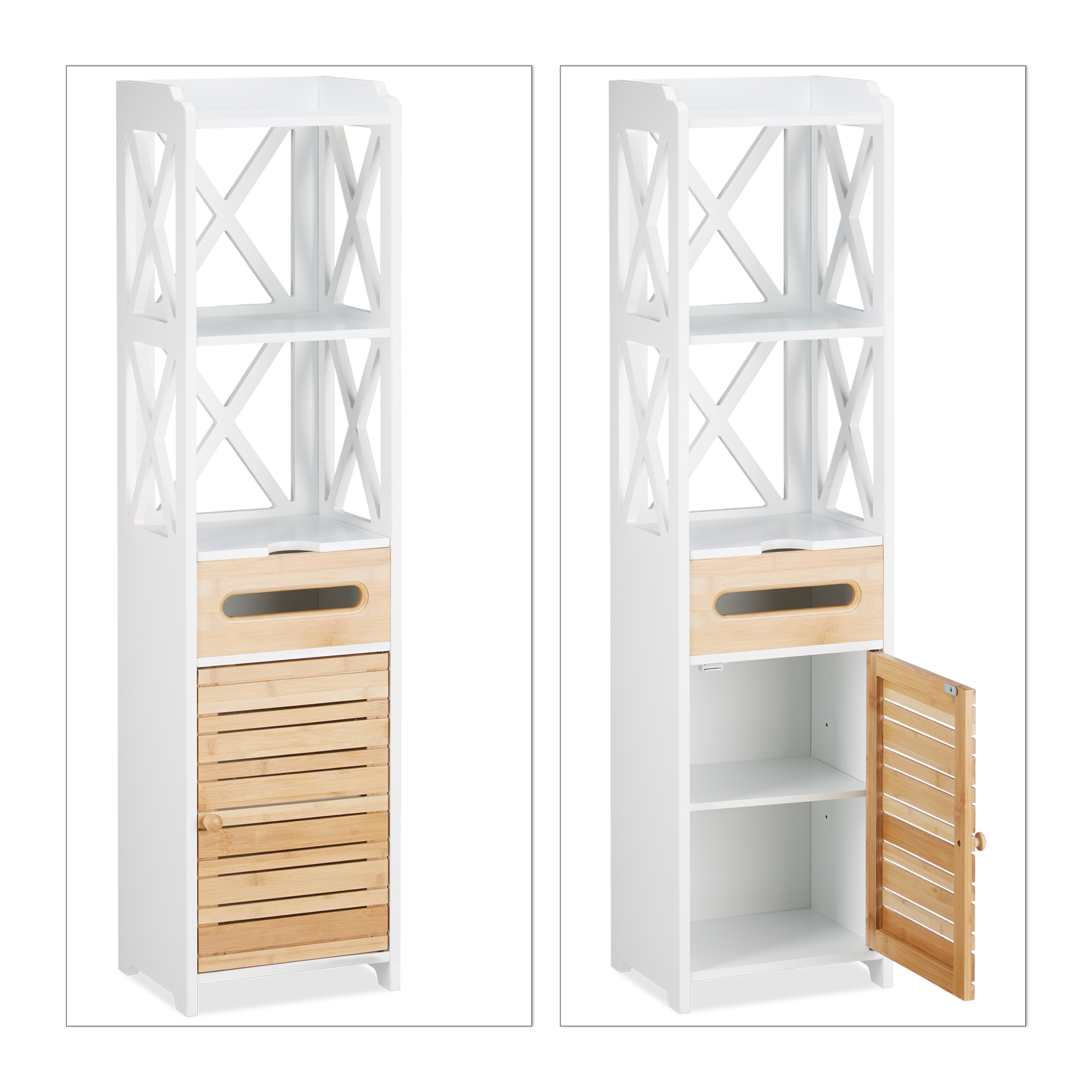 Beistellschrank groß, Mehrzweckschrank schmal, Badregal, Küchenschrank