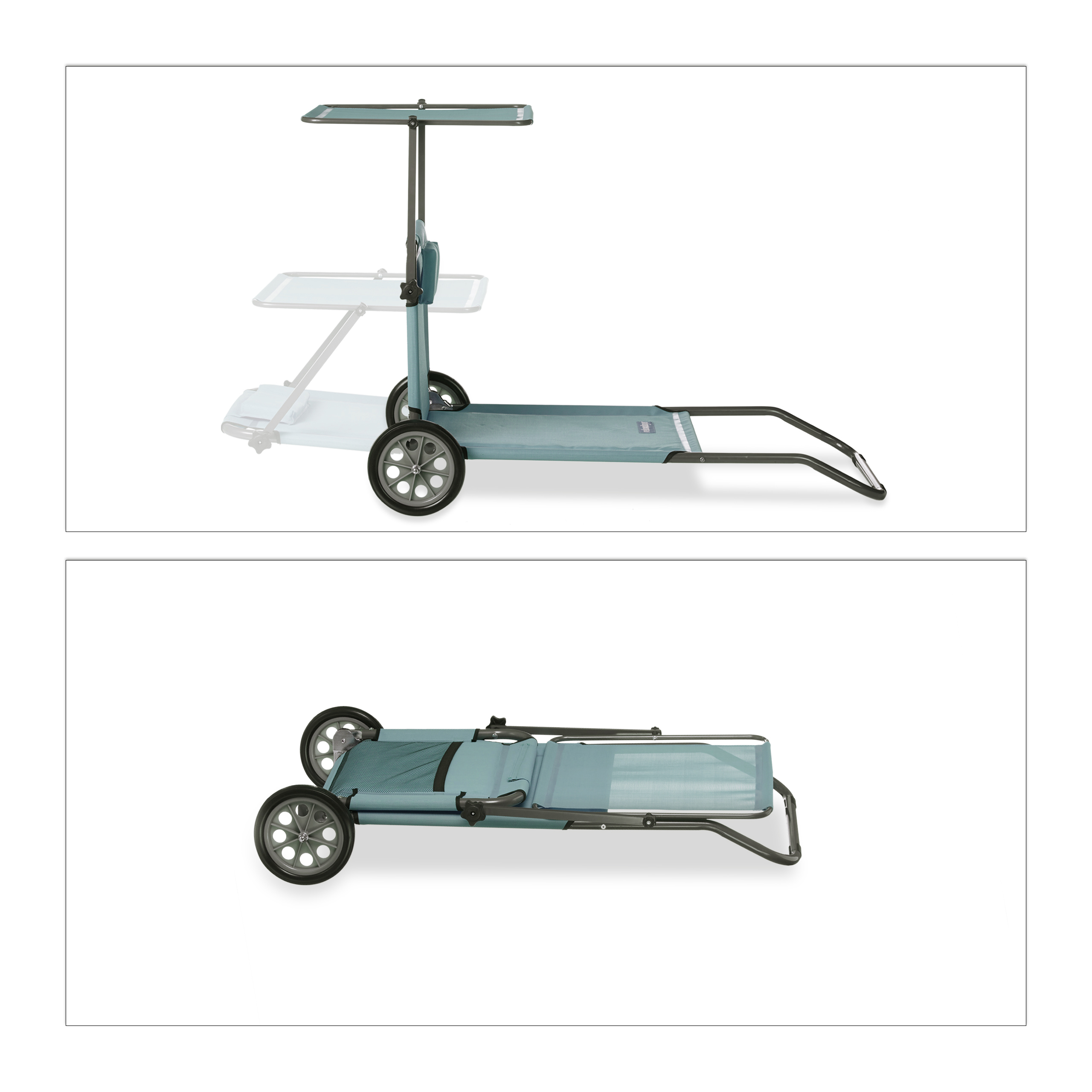 Strandliege mit Rollen Sonnenliege klappbar Gartenliege Relaxliege