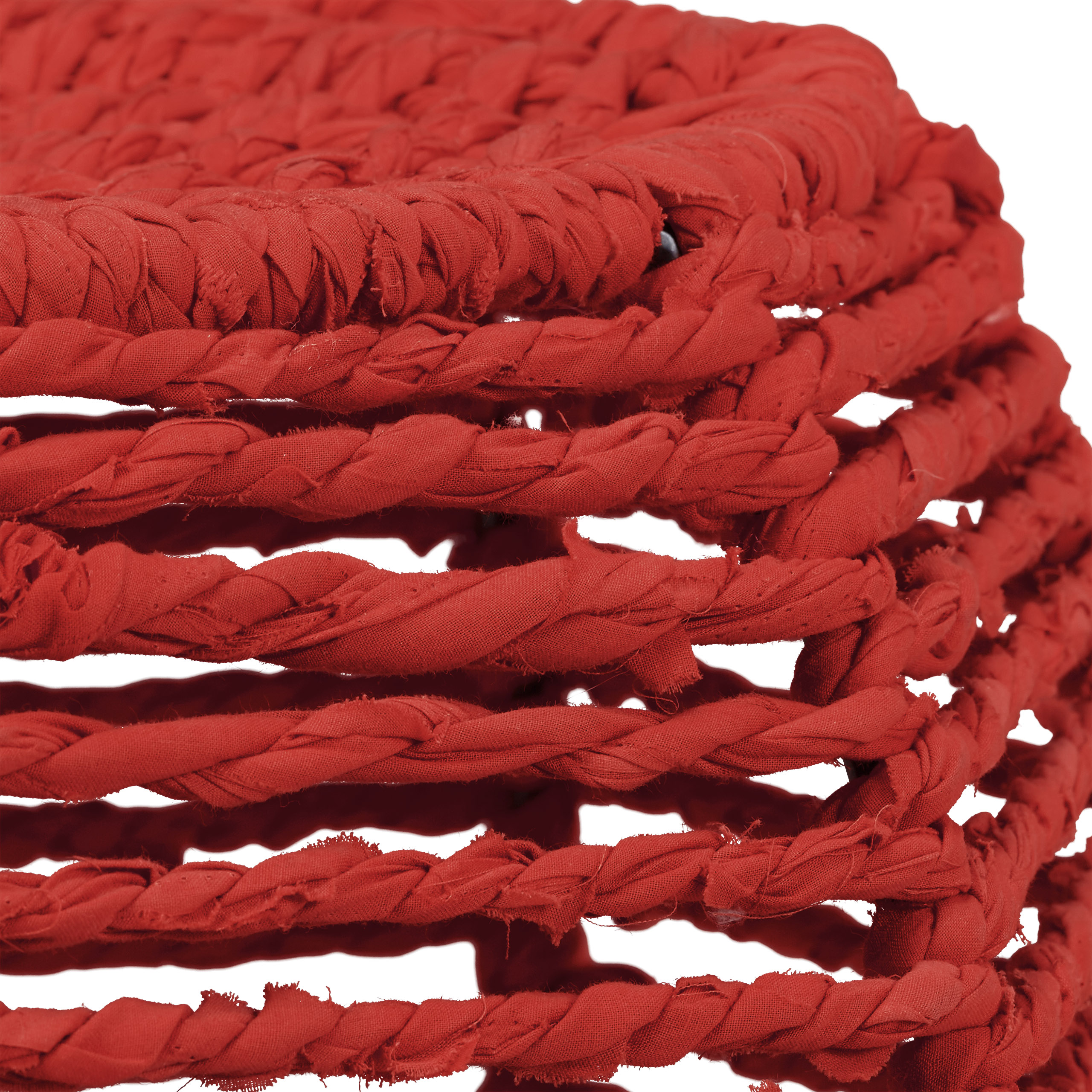 Strick Hocker bunt, runder Sitzhocker, Baumwolle Pouf mit Metallgestell