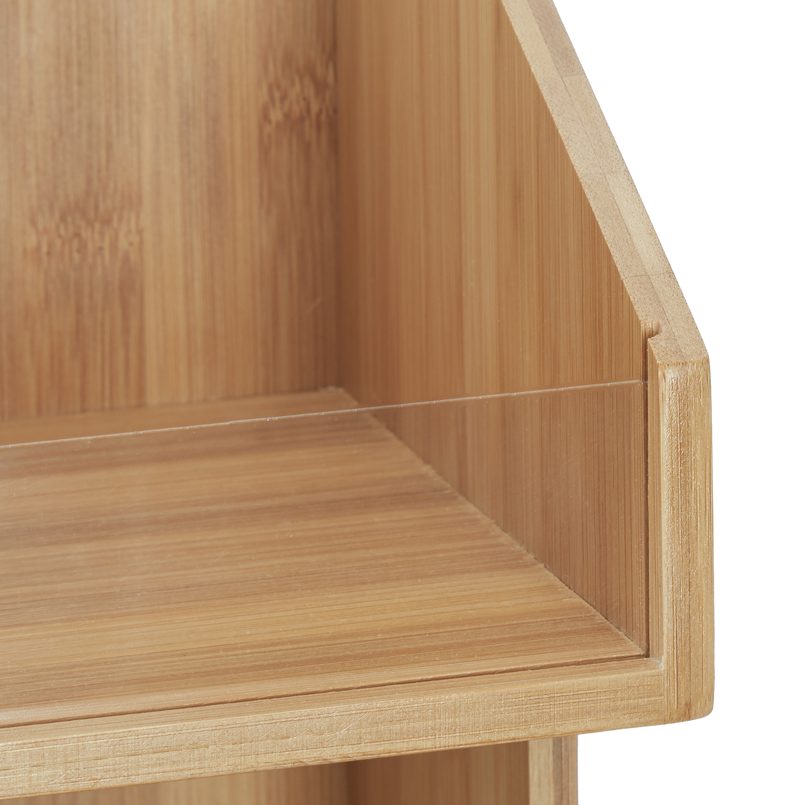 Organizer Bambus, 3 Fächer Aufbewahrung, Büro Ablagefächer, Gewürzregal