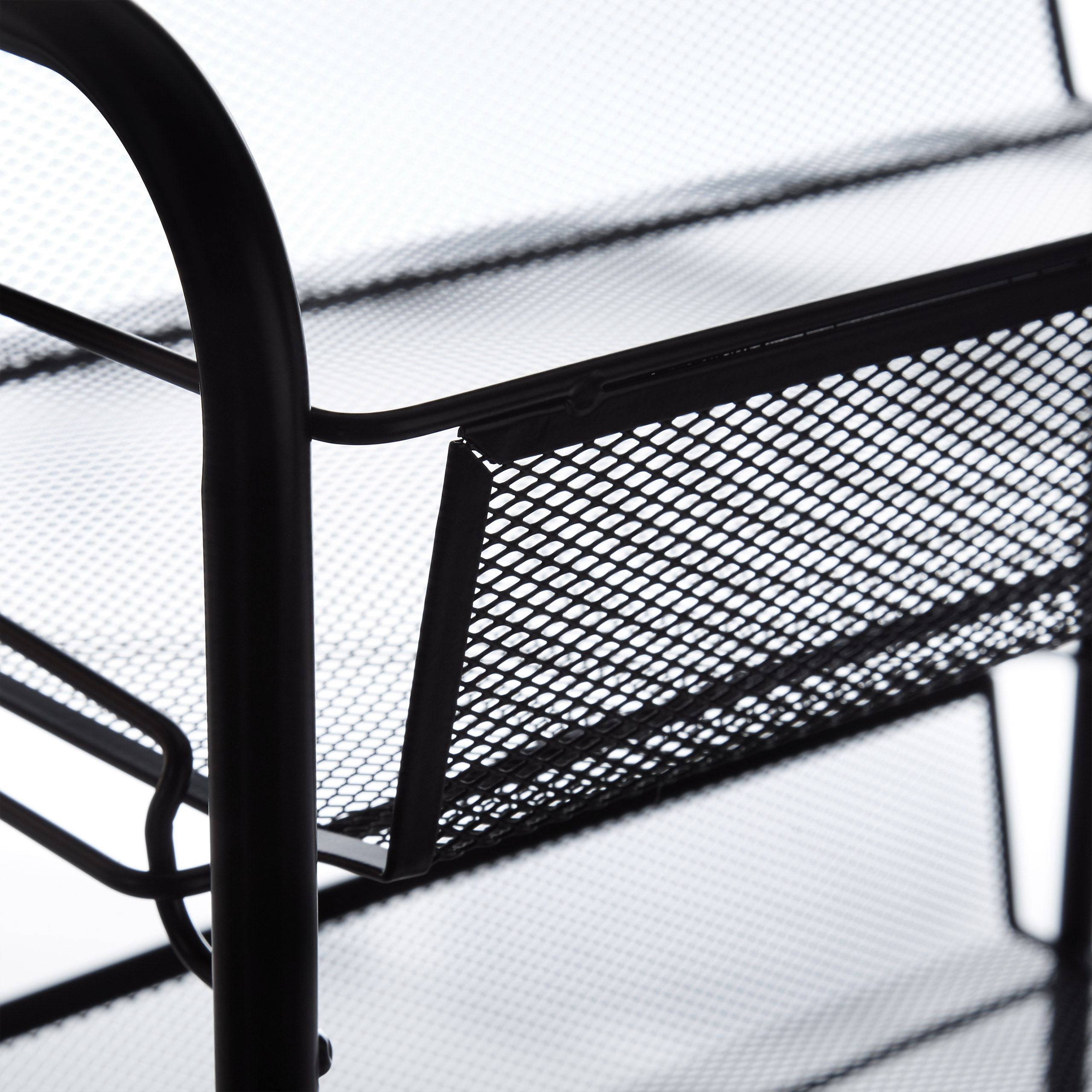 Rollwagen Metall mit 3 Fächern, schmaler Nischenwagen, Korbwagen