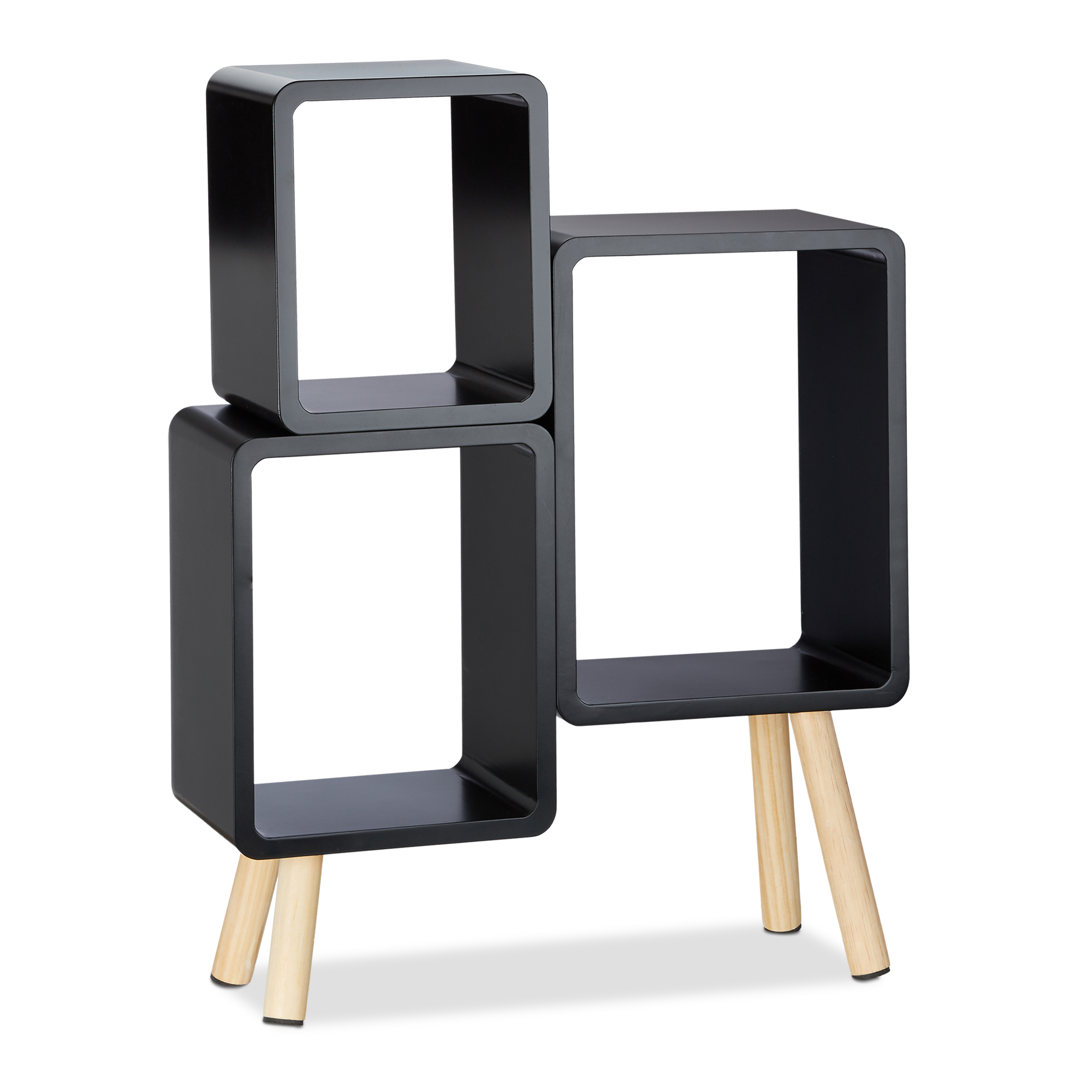 Würfelregal Holz 3-faches Regalsystem Cube Holzregal rund