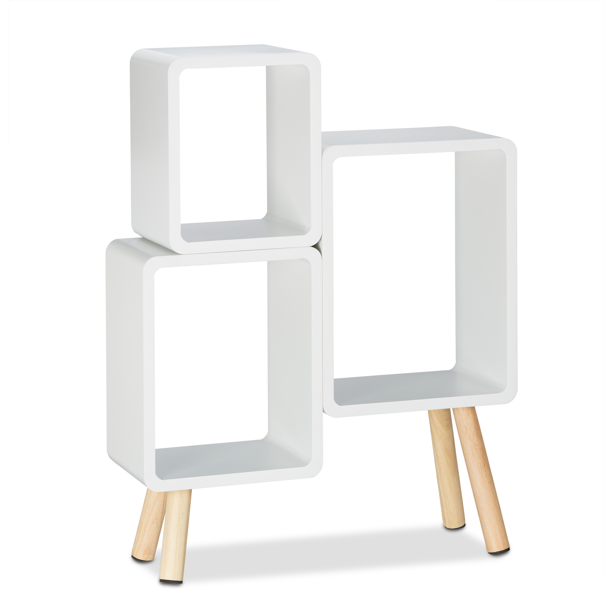 Würfelregal Holz 3-teiliges Regalsystem Bücherregal CD-Regal rund Cube