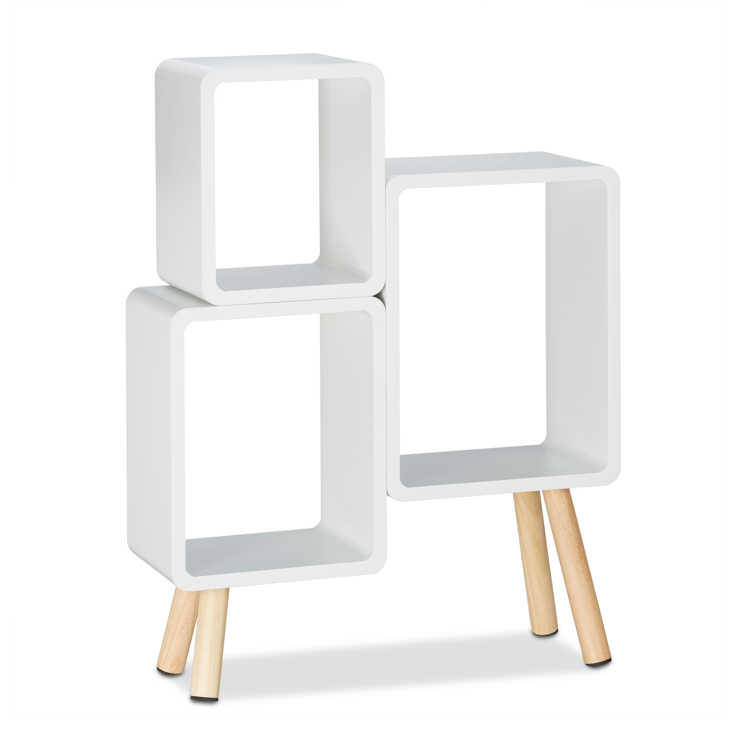 Würfelregal Holz 3-faches Regalsystem Cube Holzregal rund