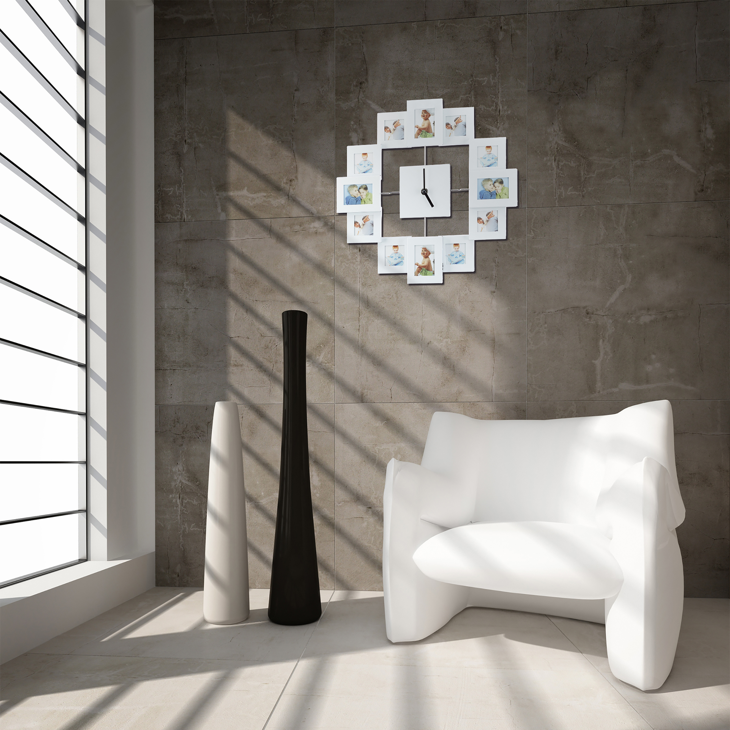 Wanduhr mit Bilderrahmen Fotouhr zum Selbstgestalten