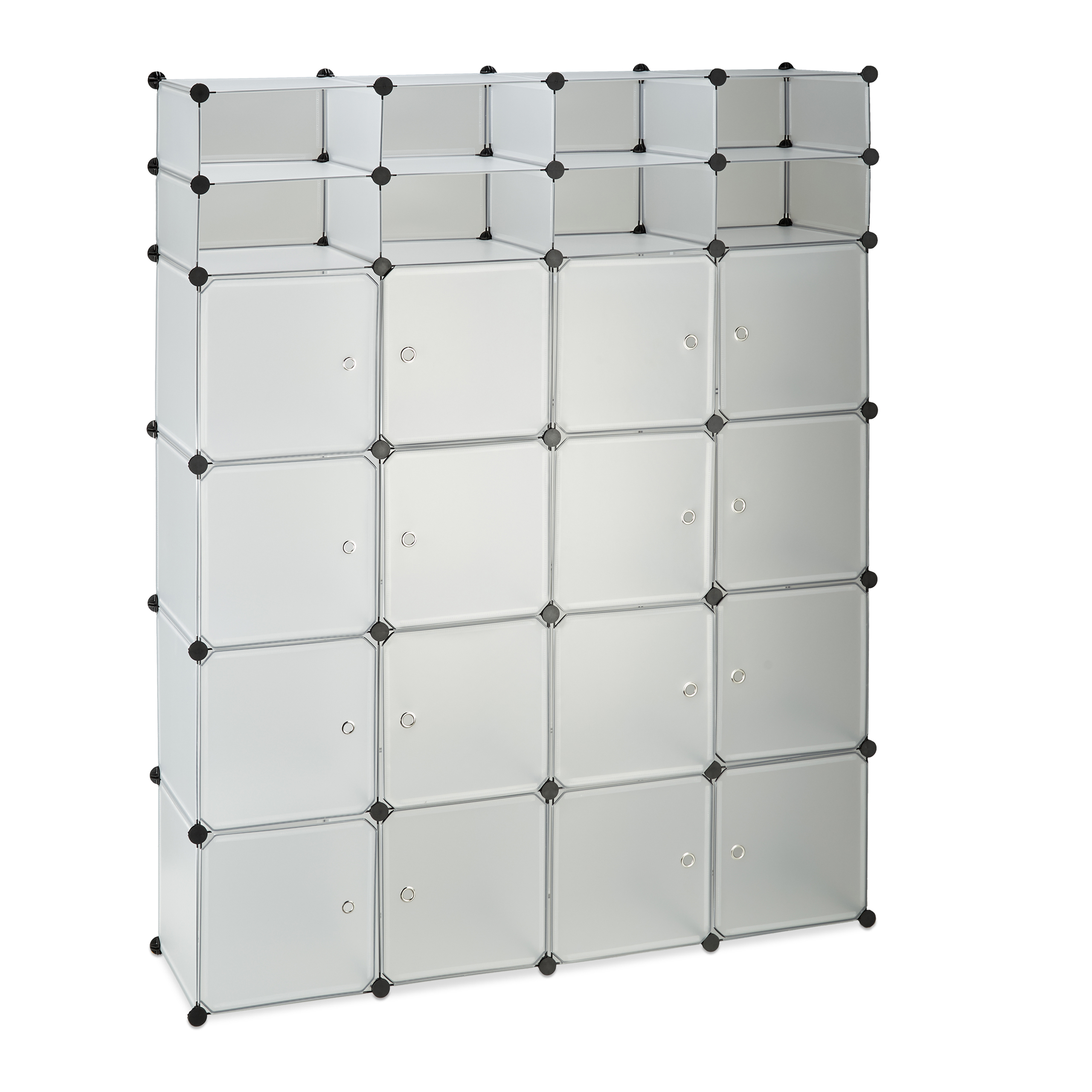 Kleiderschrank Stecksystem 20 Fächer, Kunststoff Garderobenschrank