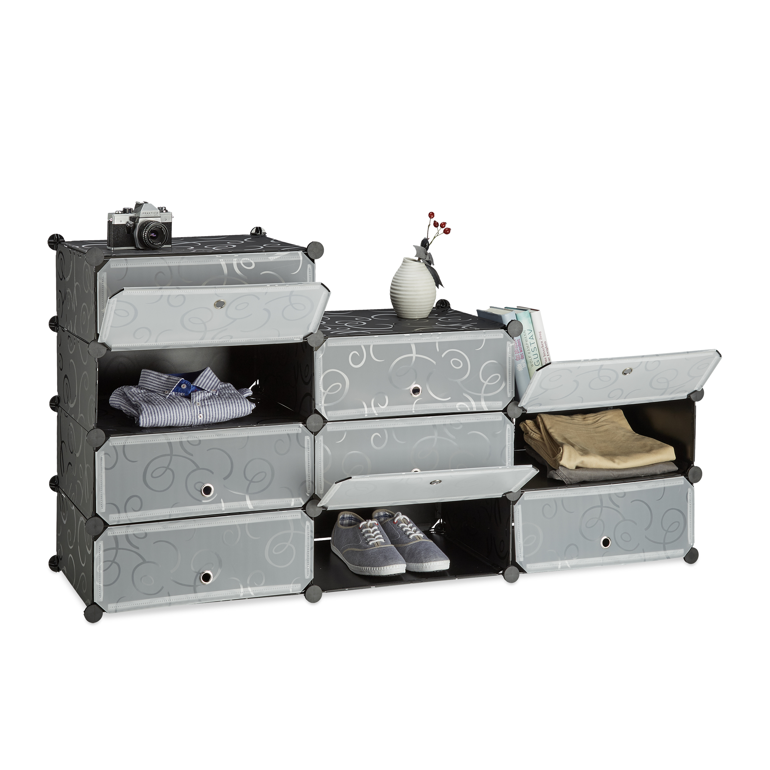Schuhschrank 10 Fächer Schuhregal groß Regalsystem mit Türen Schuhschrank 10 Fächer Schuhregal groß Regalsystem mit Türen