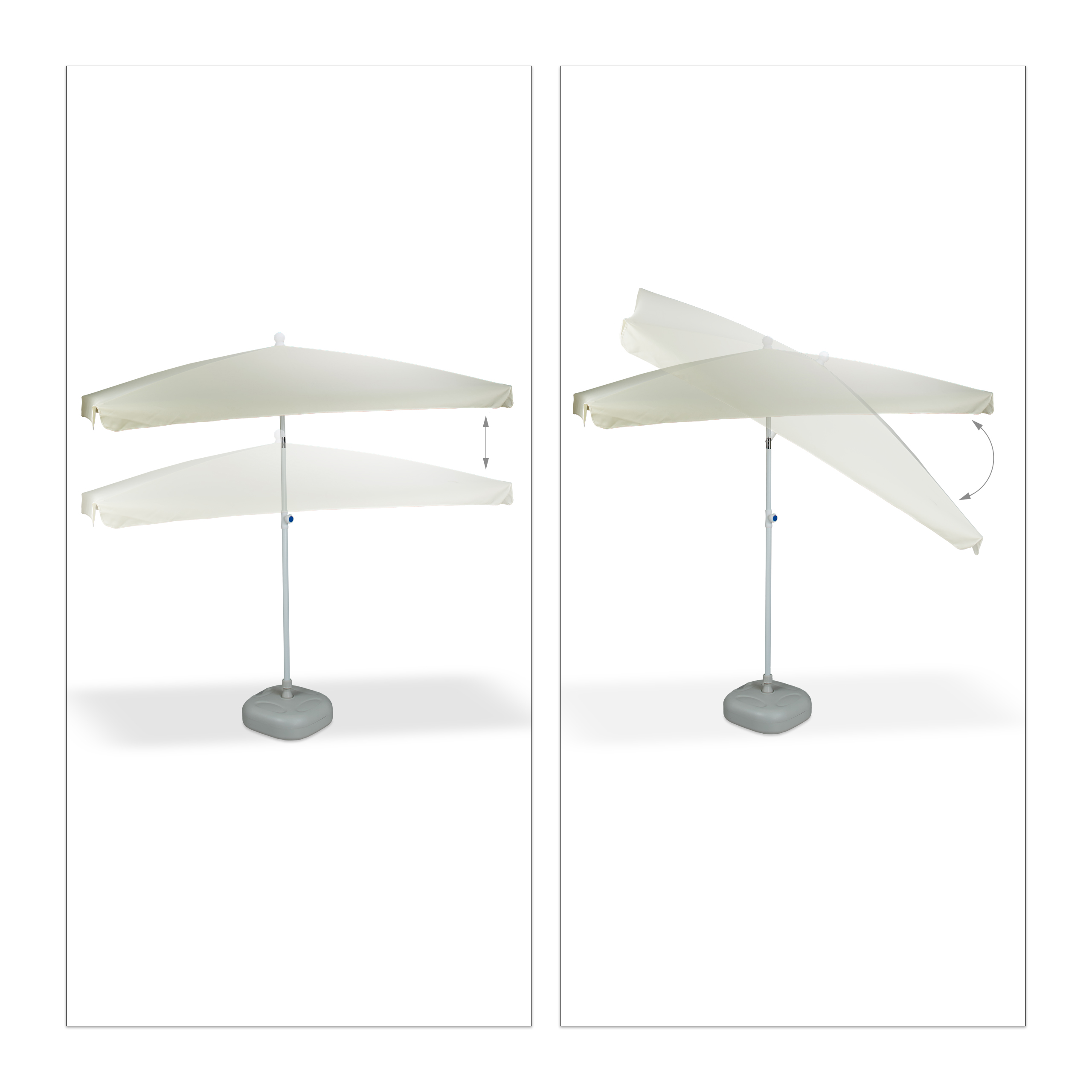 2 tlg. Sonnenschirm Set Sonnenschirmständer Sonnenschirm eckig