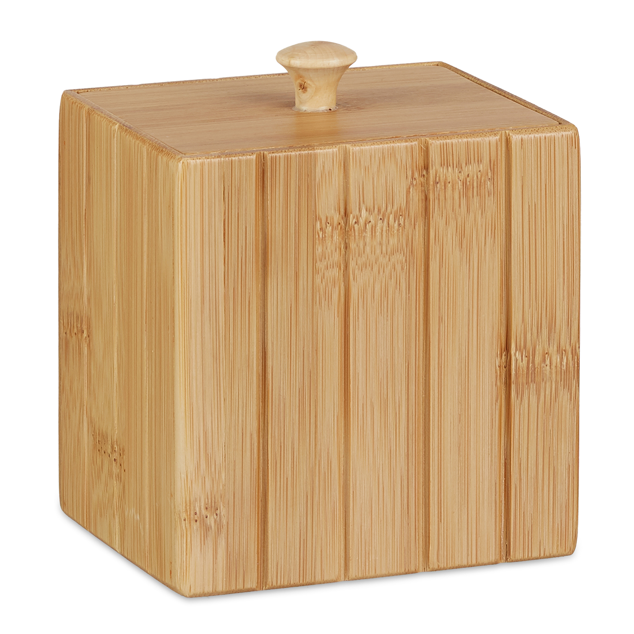 Aufbewahrungsbox mit Deckel, Holzbox klein, Ordnungsbox Bambus